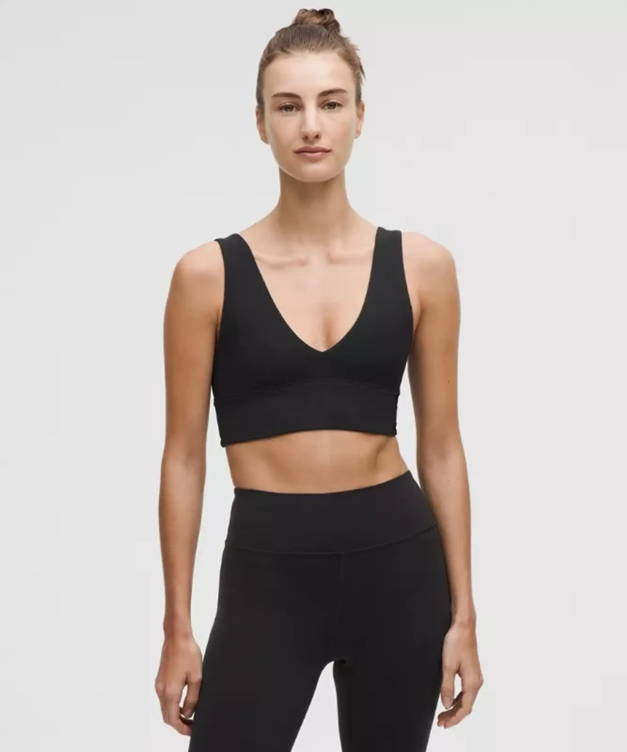 lululemon – Women's Align V-Neck Sports Bra Light Support, A/B Cup – Color Black – Size 10