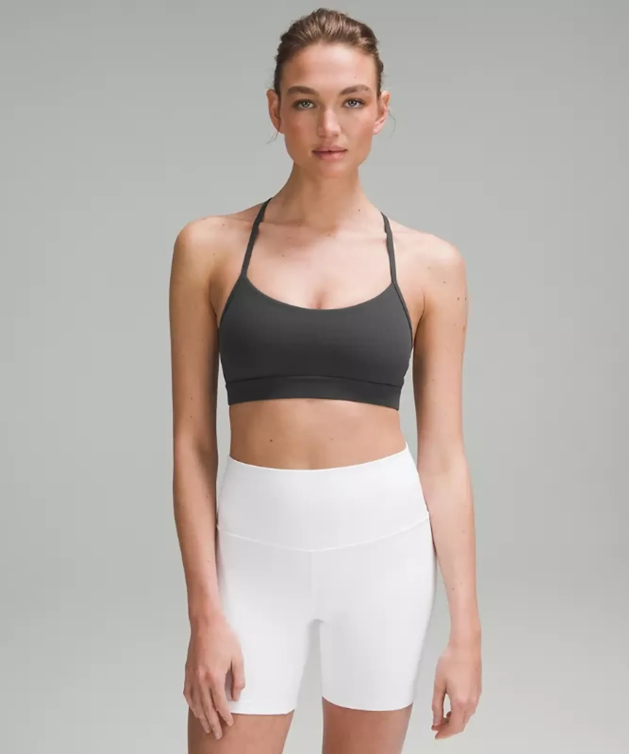 lululemon – Women's Flow Y Sports Bra Nulu Light Support, A-C Cups – Color Grey – Size 10