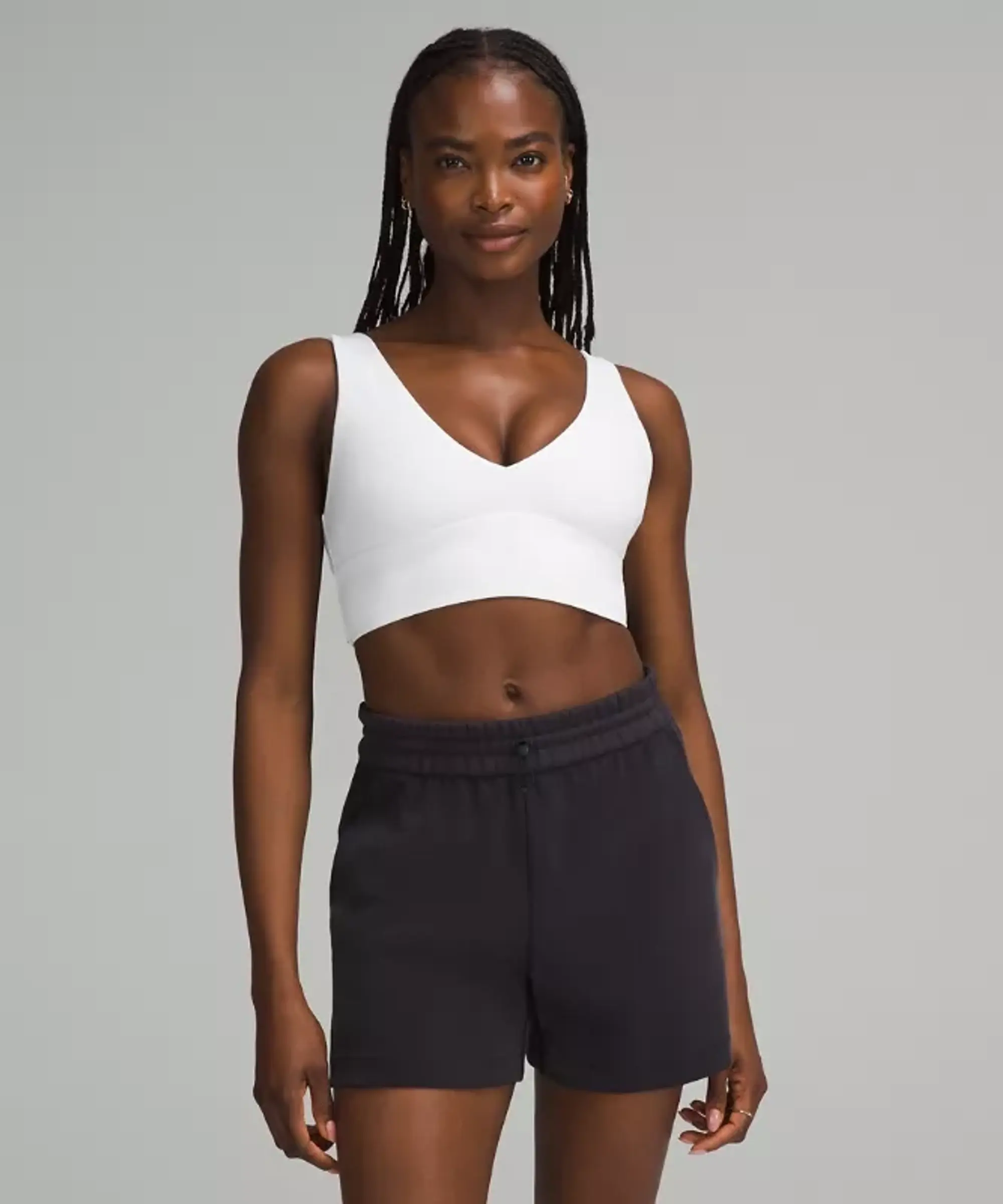 lululemon – Women's Align V-Neck Sports Bra Light Support, C/D Cup – Color White – Size 10