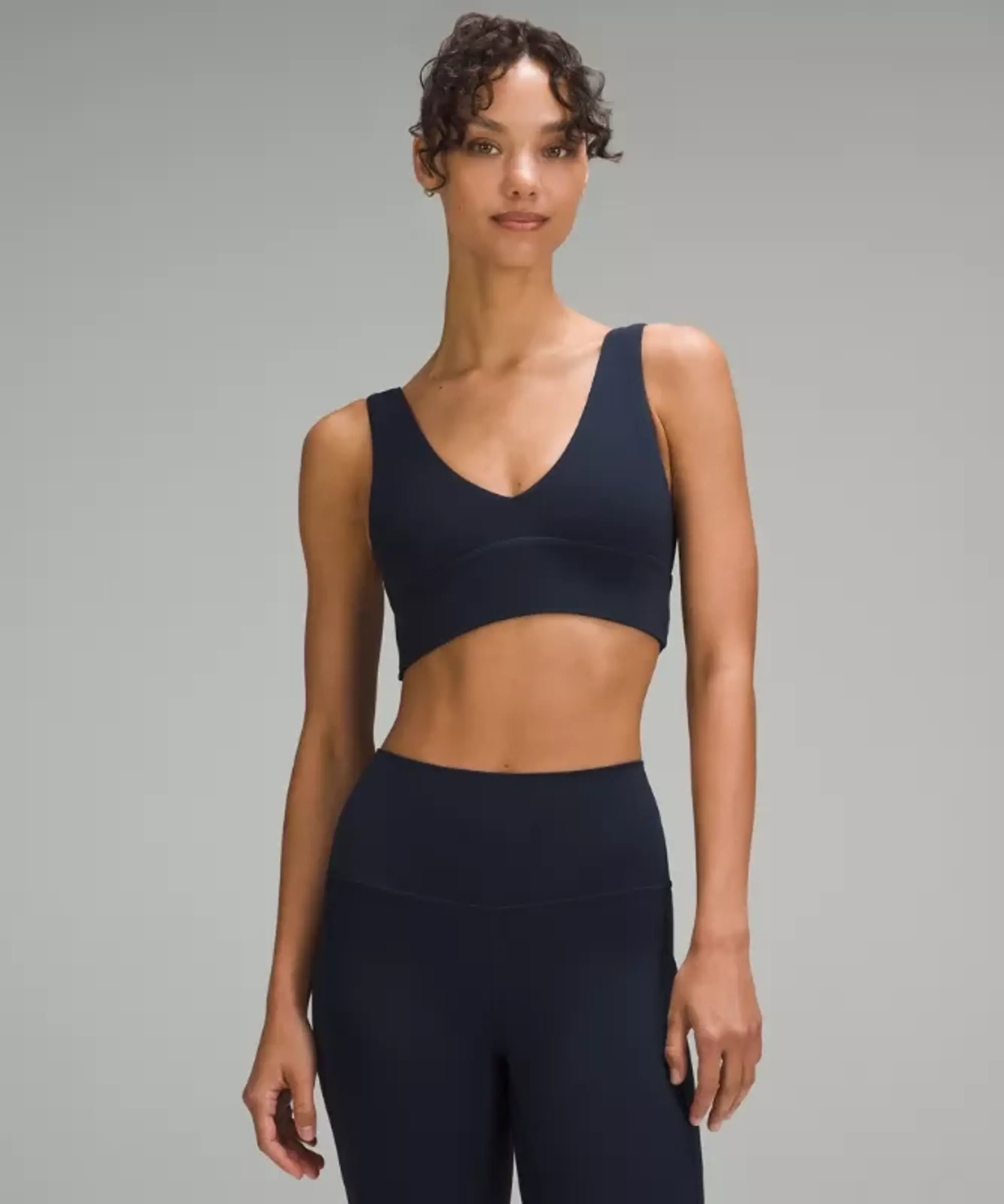 lululemon – Women's Align V-Neck Sports Bra Light Support, A/B Cup – Color Blue – Size 10