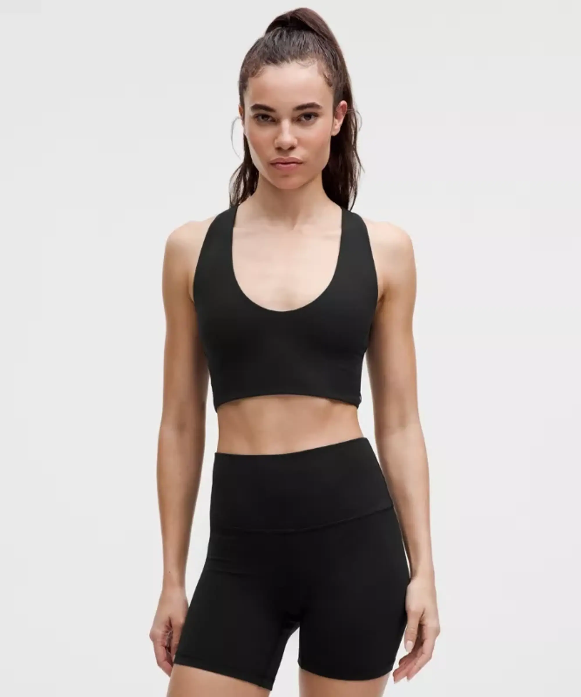lululemon – Women's Bend This Scoop and Cross Sports Bra Light Support, A-C Cups – Color Black – Size L/XL
