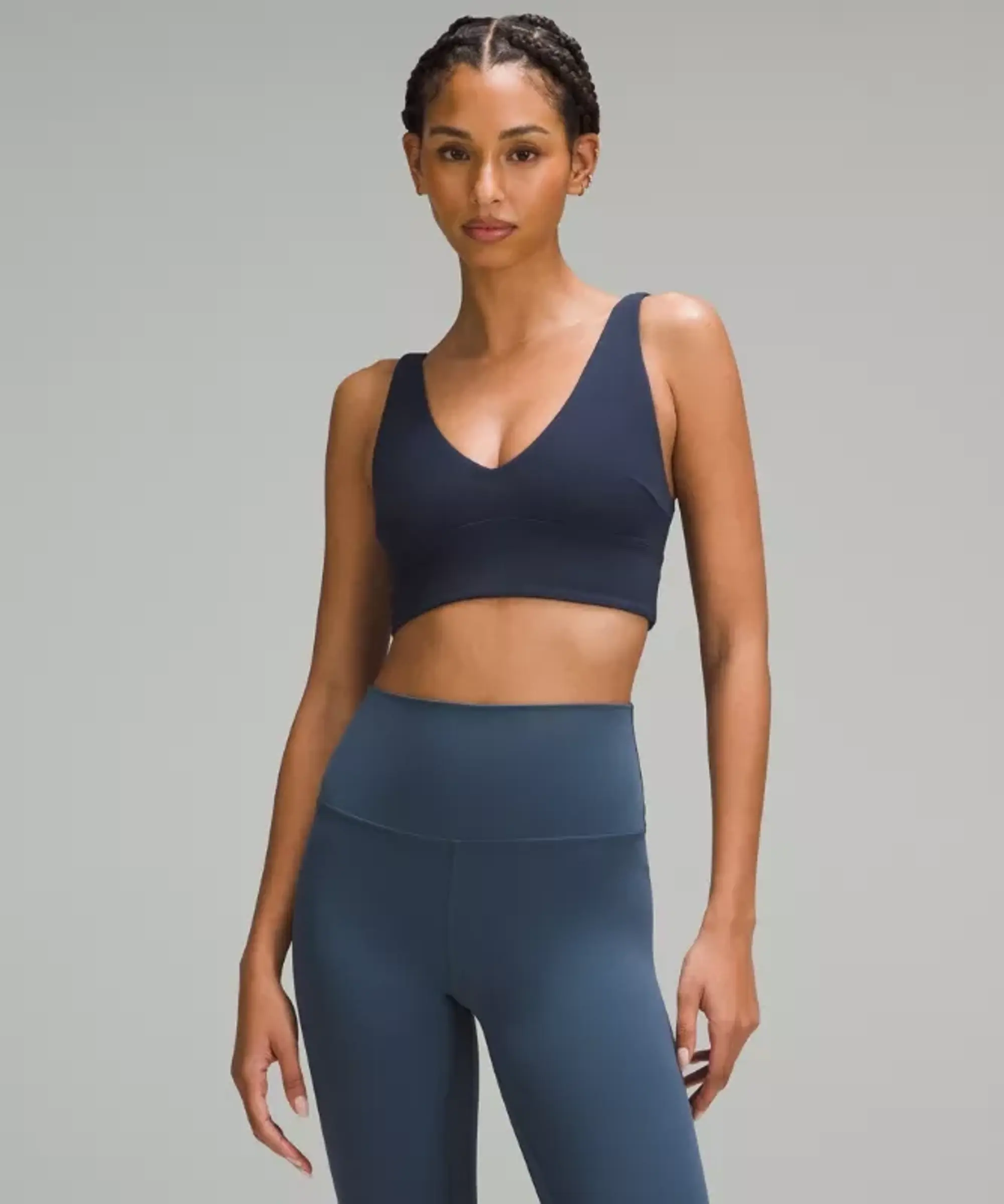 lululemon – Women's Align V-Neck Sports Bra Light Support, C/D Cup – Color Blue – Size 10