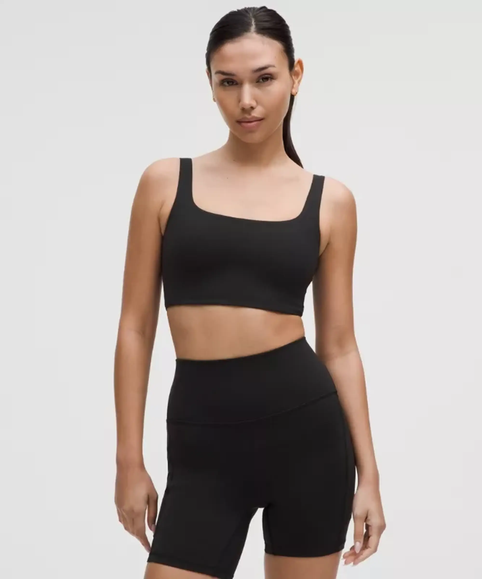 lululemon – Women's Bend This Scoop and Square Sports Bra Light Support, A-C Cups – Color Black – Size L/XL
