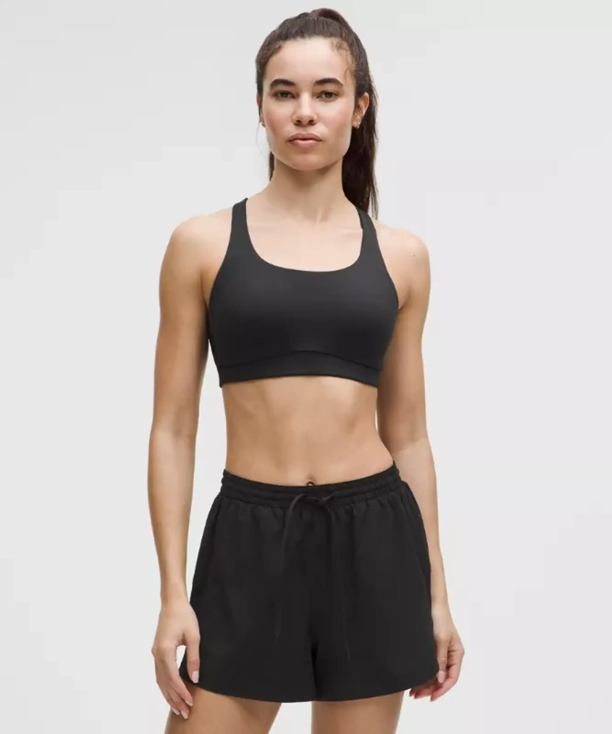 lululemon – Women's Energy Sports Bra Medium Support, B-D Cups Evolve – Color Black – Size XL