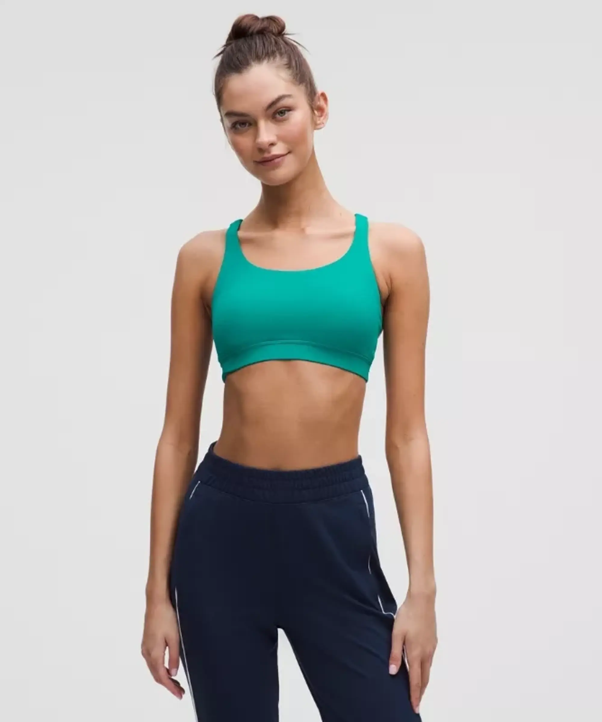 lululemon – Women's Energy Sports Bra Medium Support, B-D Cups – Color Green – Size 10