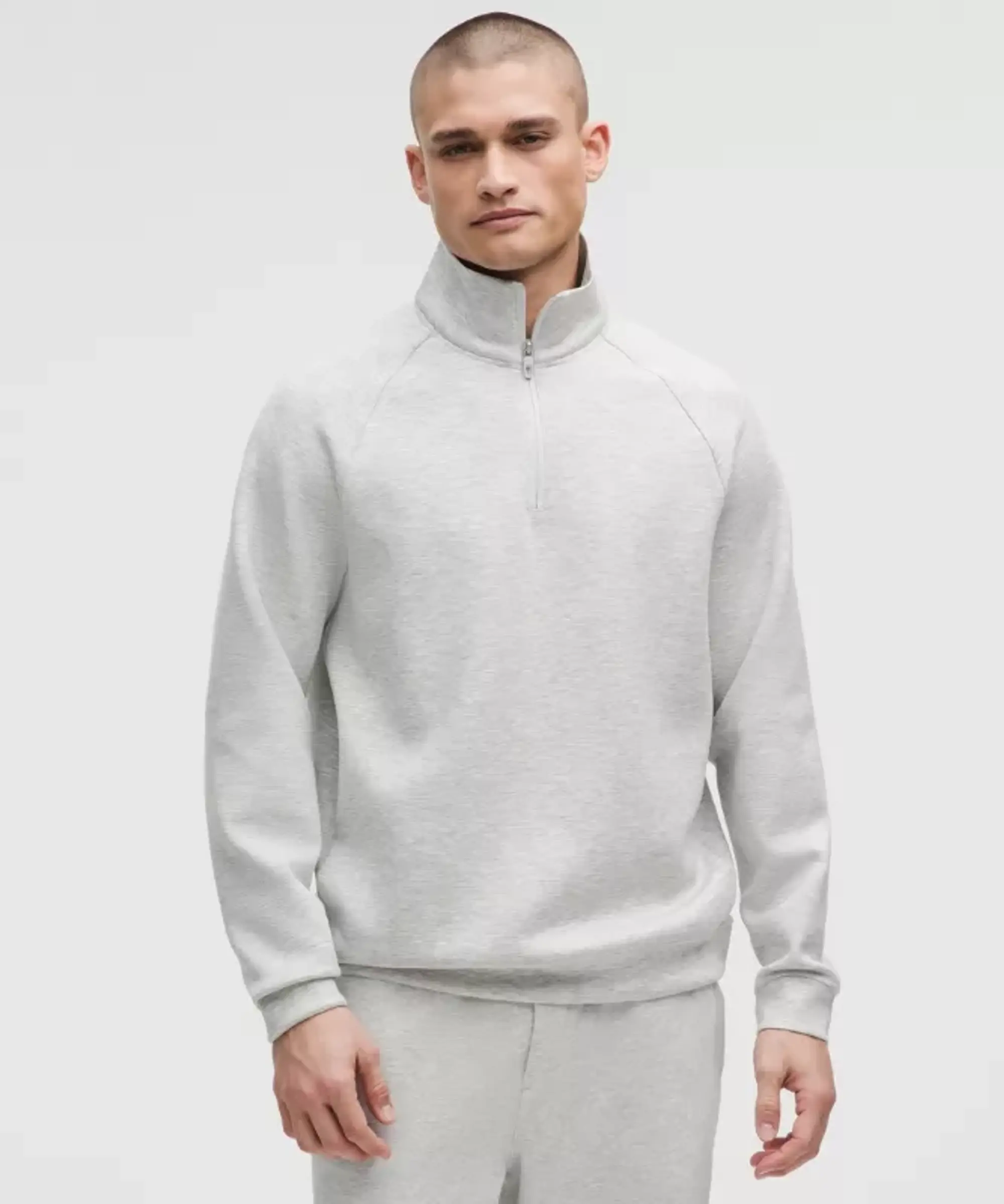 lululemon – Men's Smooth Spacer Quarter Zip – Color Light Grey/Grey – Size L