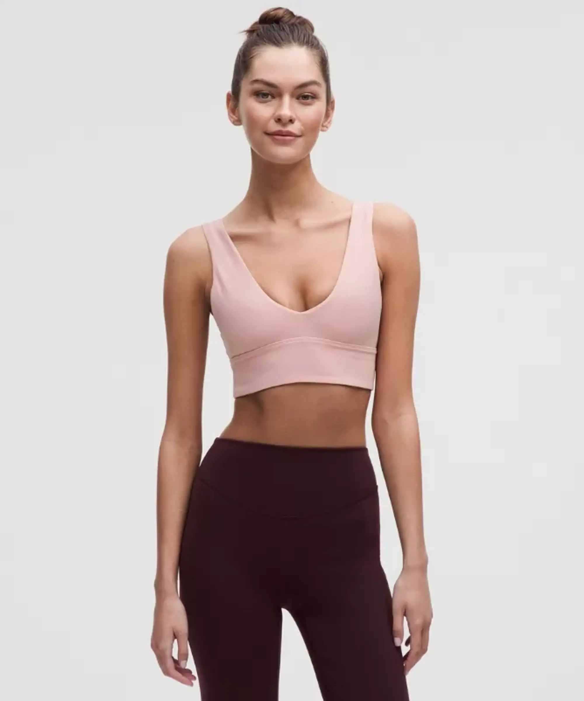 lululemon – Women's Align V-Neck Sports Bra Light Support, A/B Cup – Color Pink – Size 10