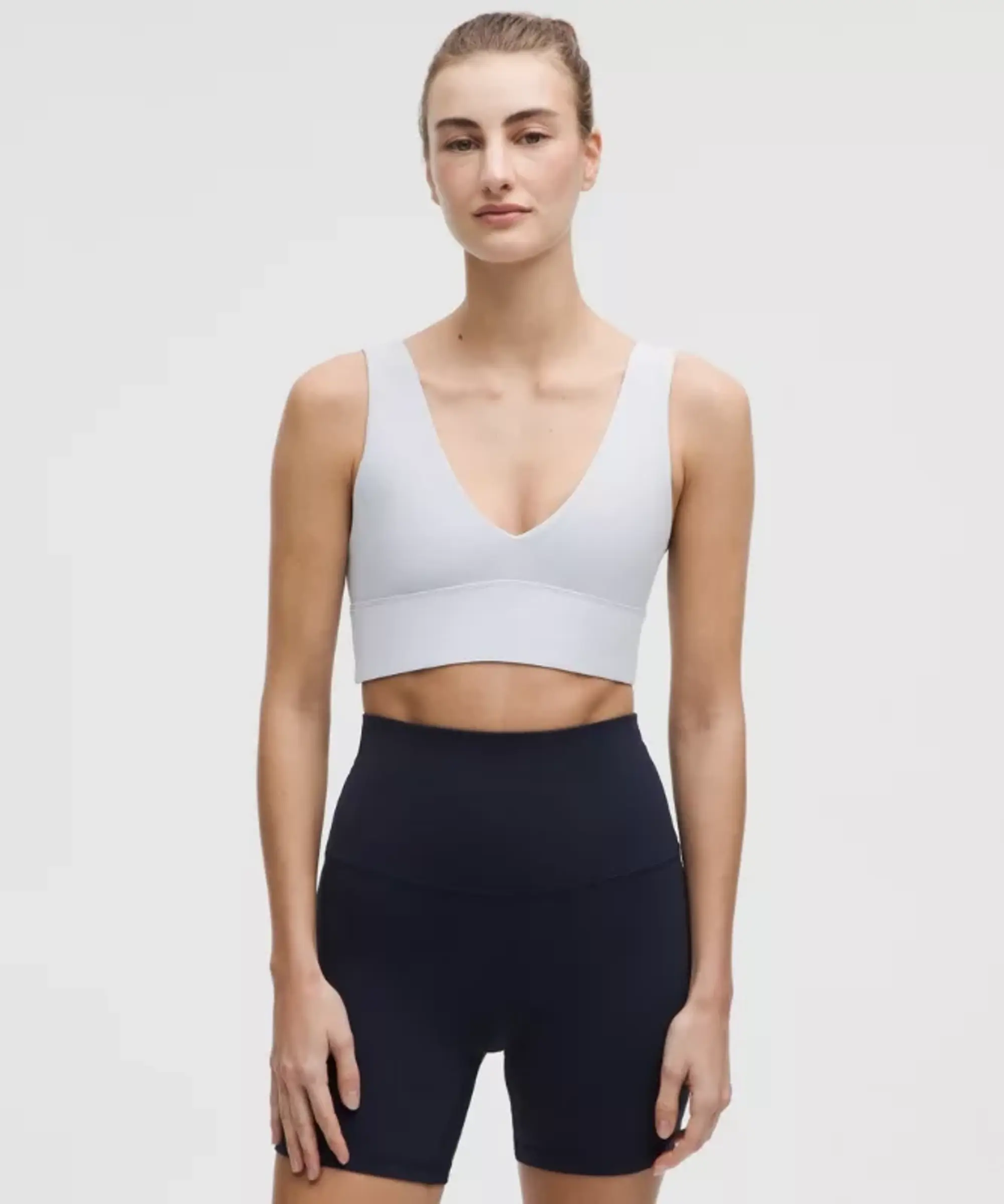 lululemon – Women's Align V-Neck Sports Bra Light Support, A/B Cup – Color Blue – Size 10