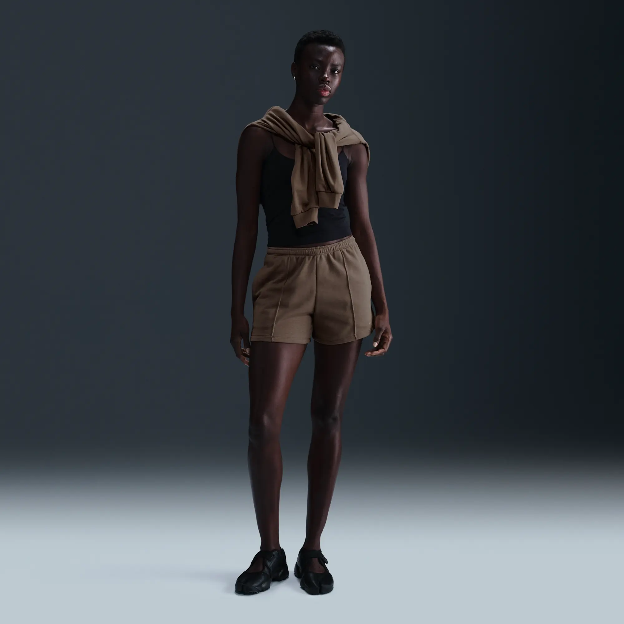 Nike Sportswear Chill Terry Women's Mid-Rise 10cm (approx.) French Terry Shorts - Brown - Cotton/Polyester