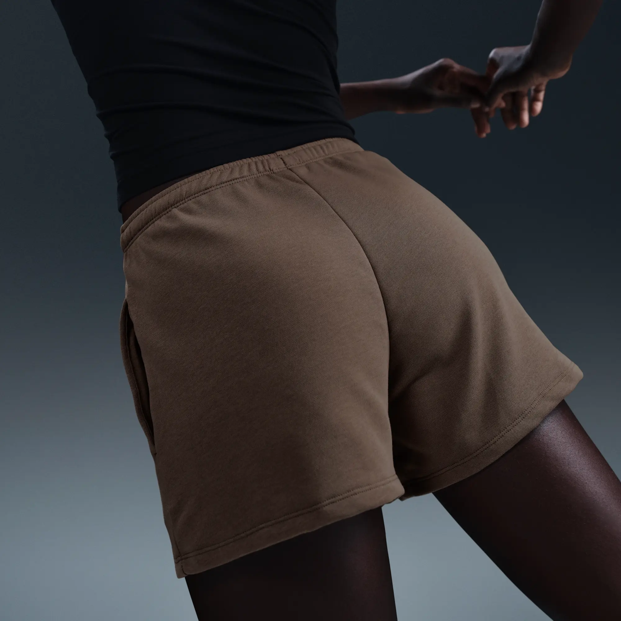 Nike Sportswear Chill Terry Women's Mid-Rise 10cm (approx.) French Terry Shorts - Brown - Cotton/Polyester