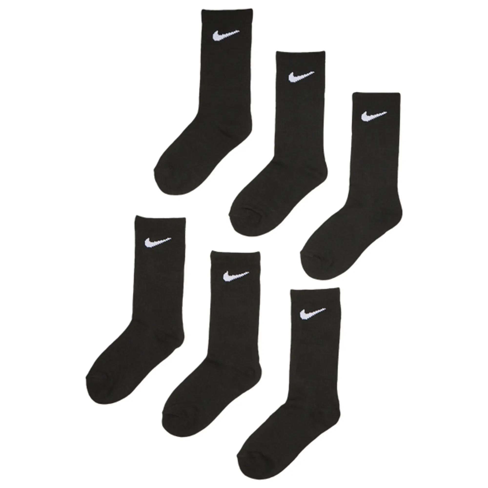 Nike Kids Crew 6 Pack Unisex Socks - Black