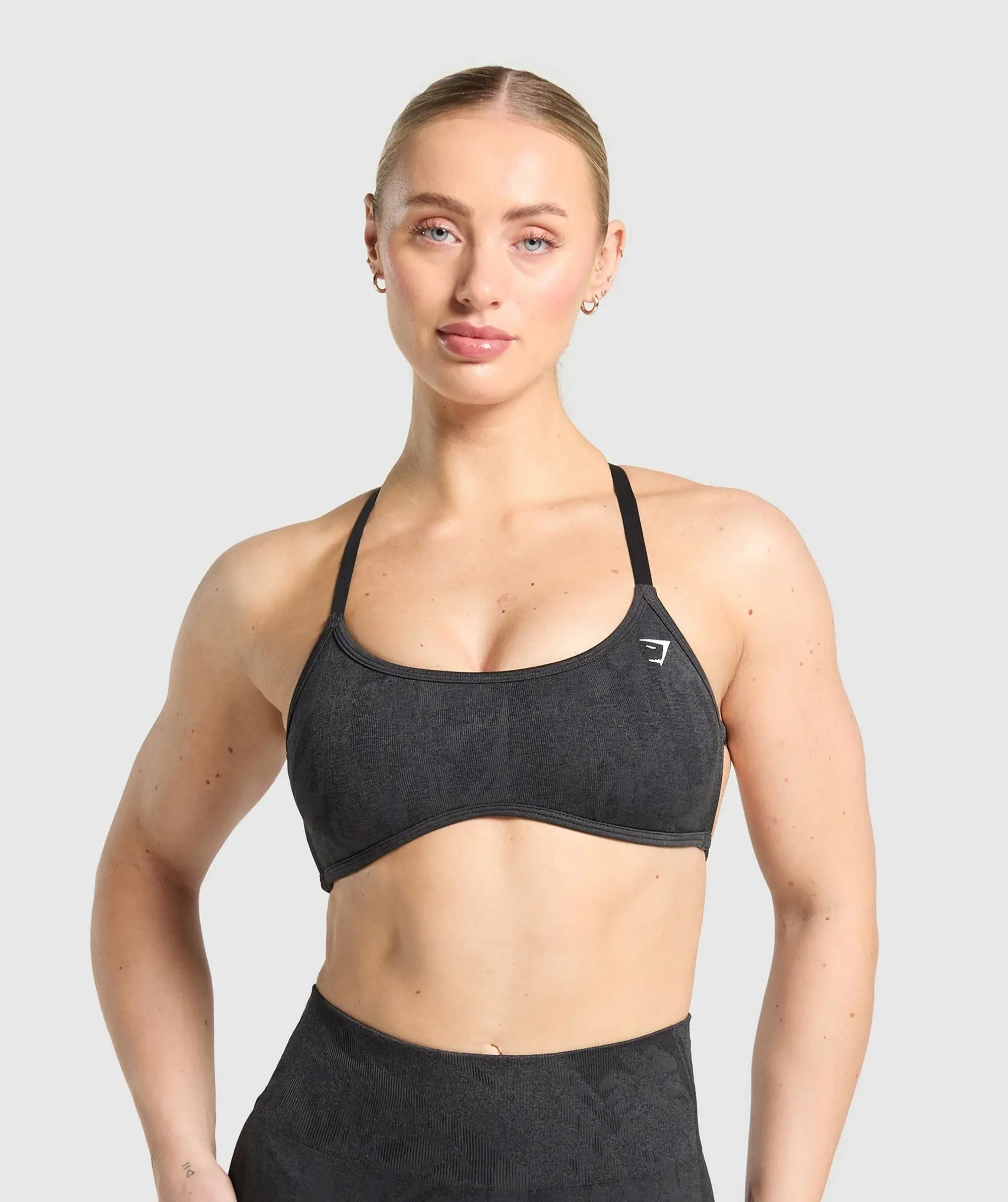  Adapt Camo Cross Back Sports Bra - Asphalt Grey/Black