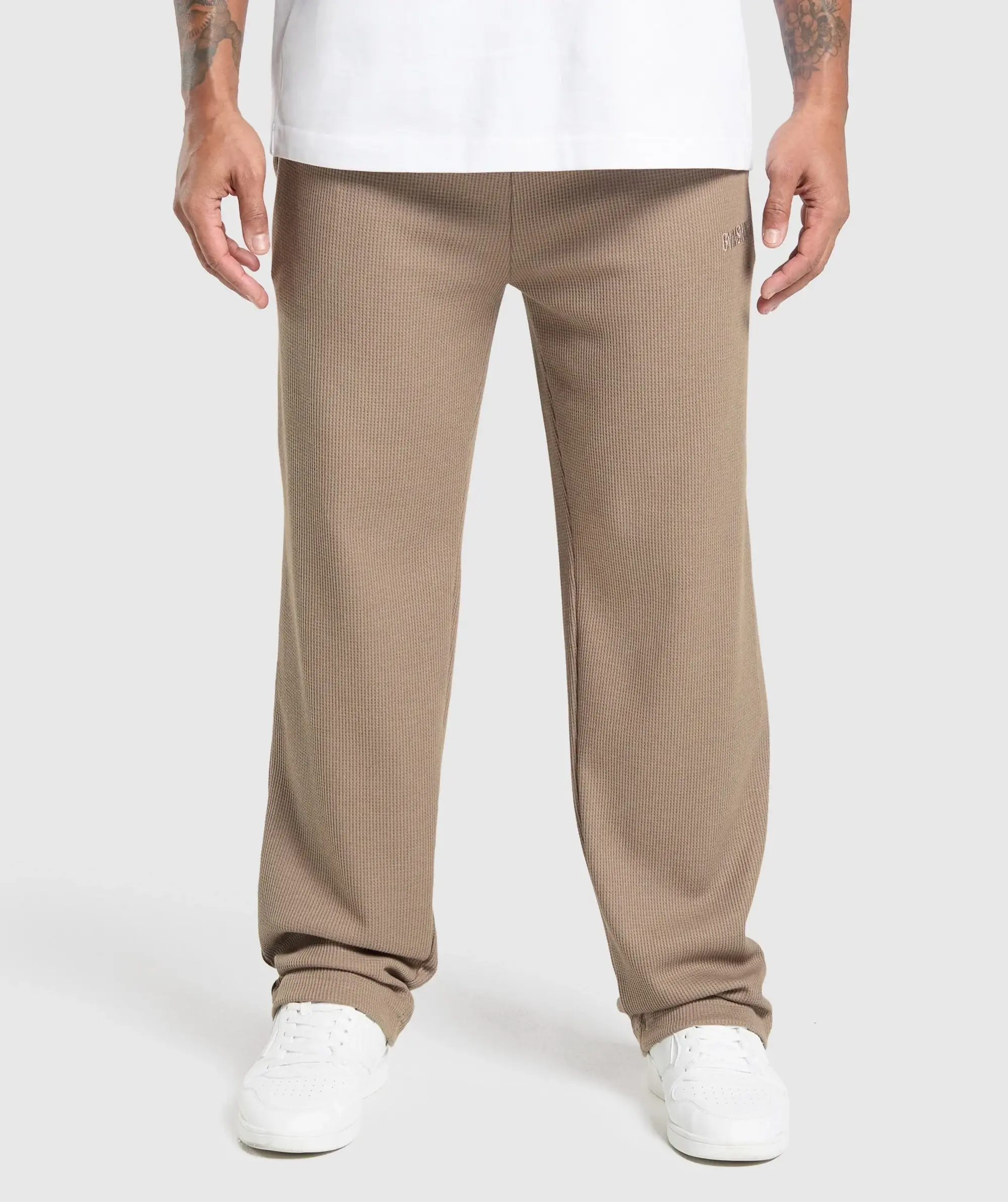  Waffle Straight Leg Joggers - Lifestyle Brown