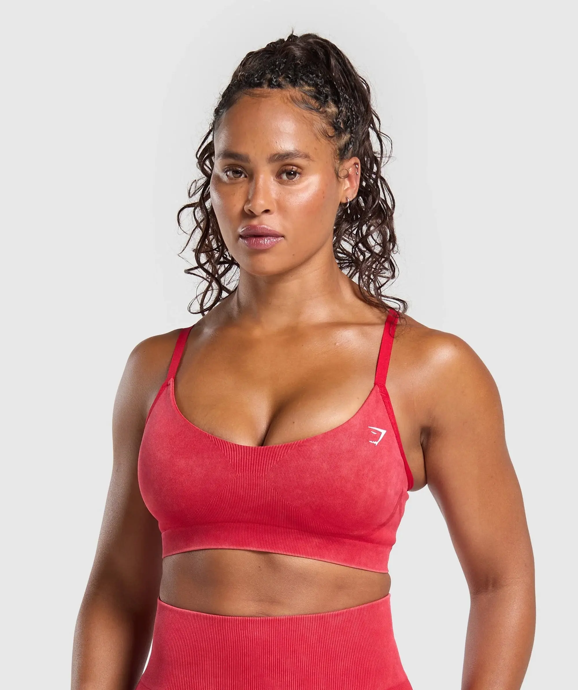  Gains Seamless Washed Sports Bra - Carmine Red