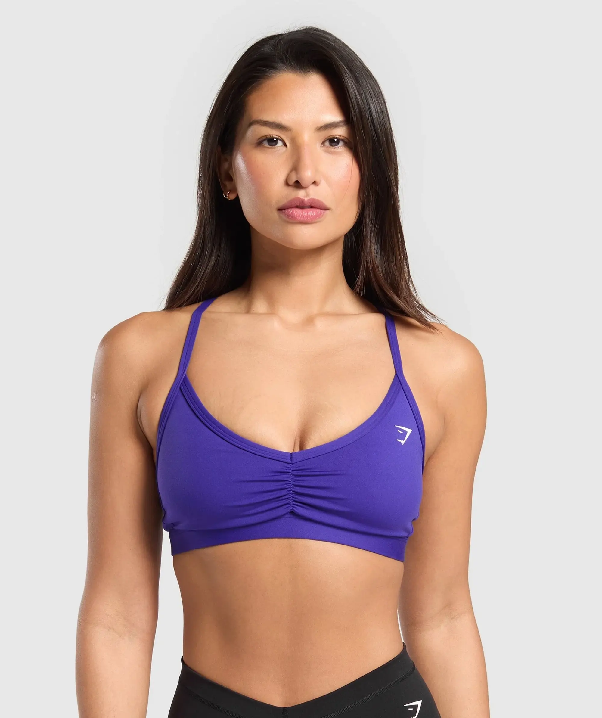  Ruched Strappy Sports Bra - Cobalt Purple