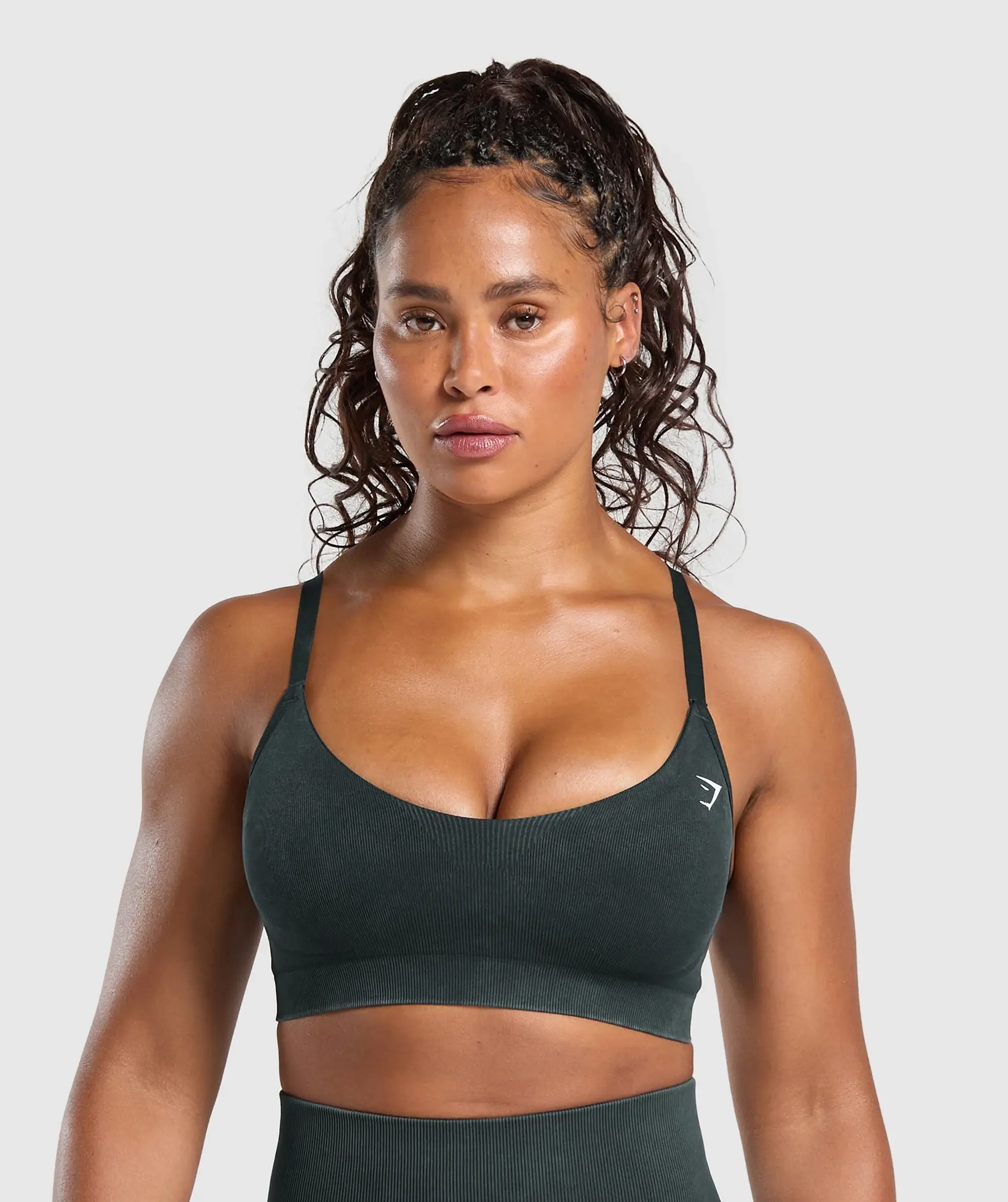  Gains Seamless Washed Sports Bra - Black