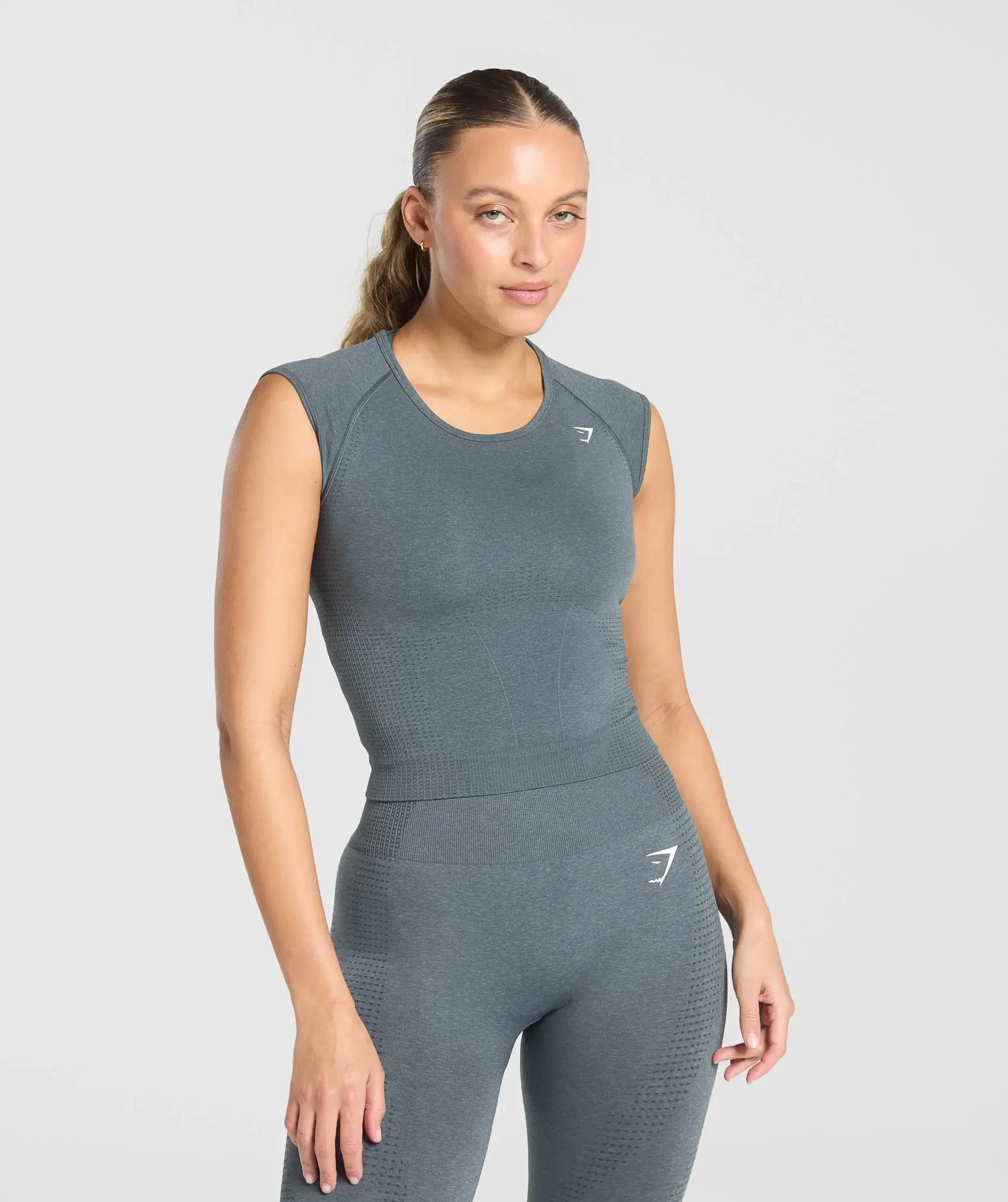  Vital Seamless Scoop Neck Top - Strong Grey Marl