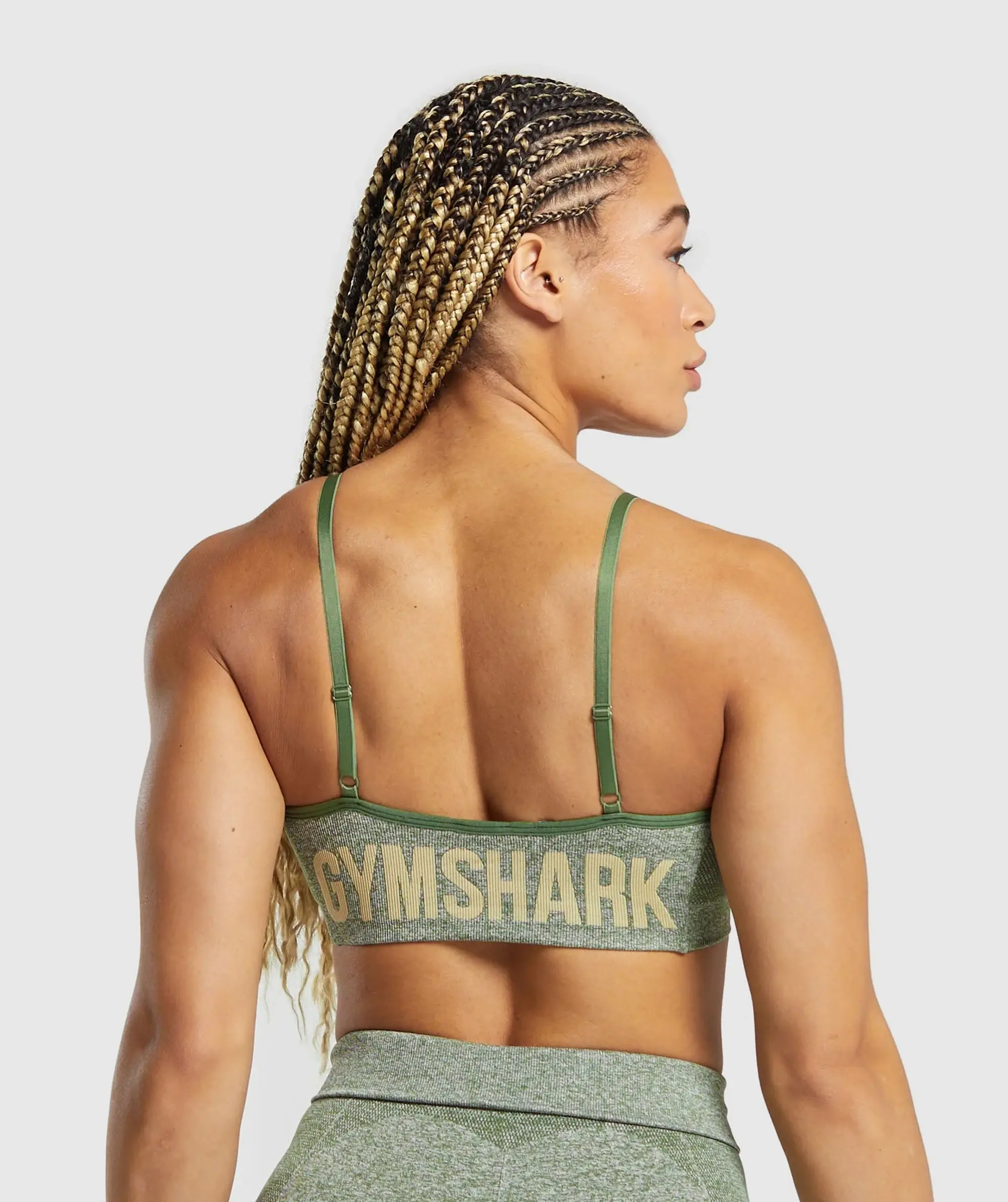  Flex Strappy Sports Bra - Force Green/Vanilla Beige