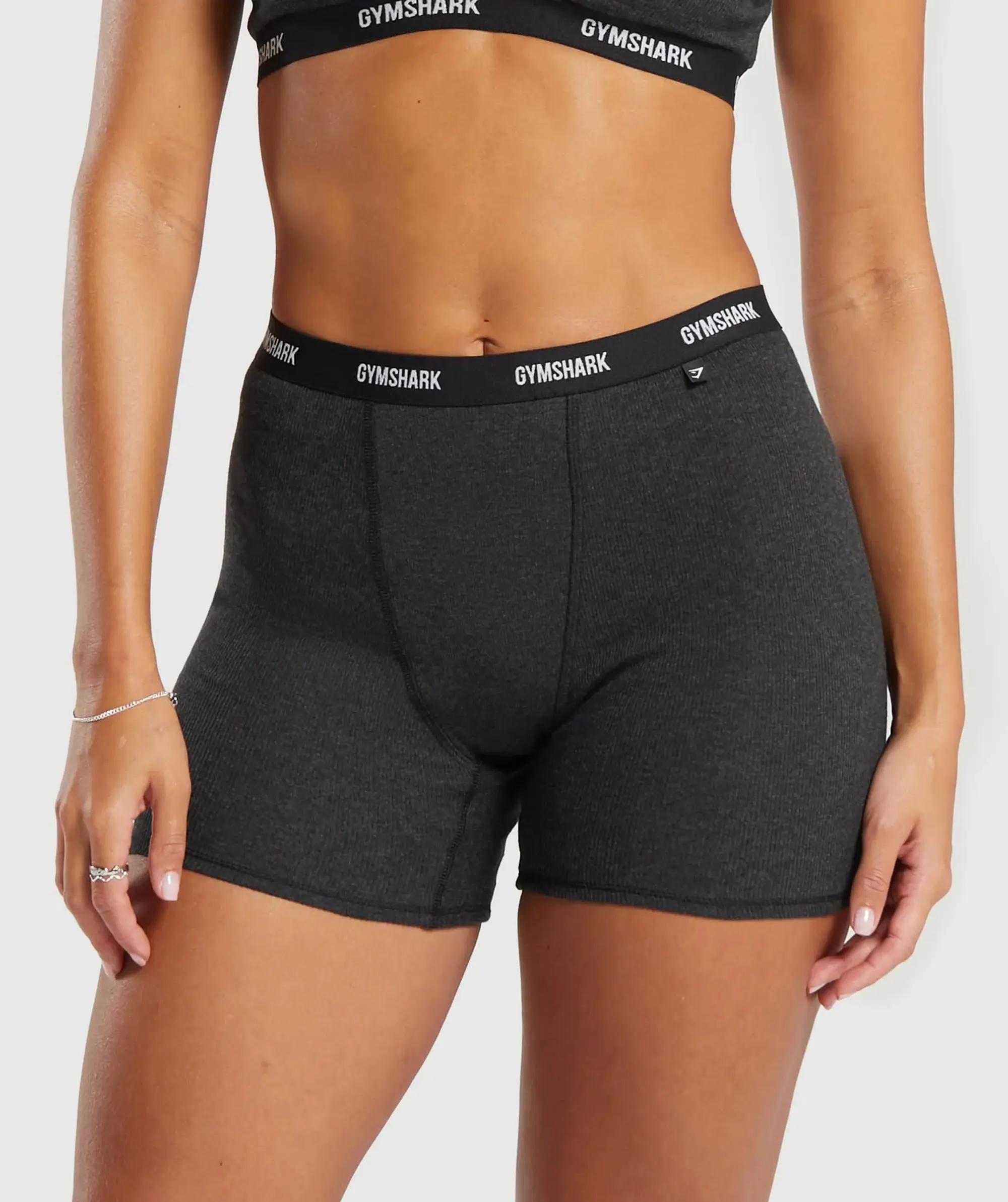  Rib Shorts - Midnight Black Marl