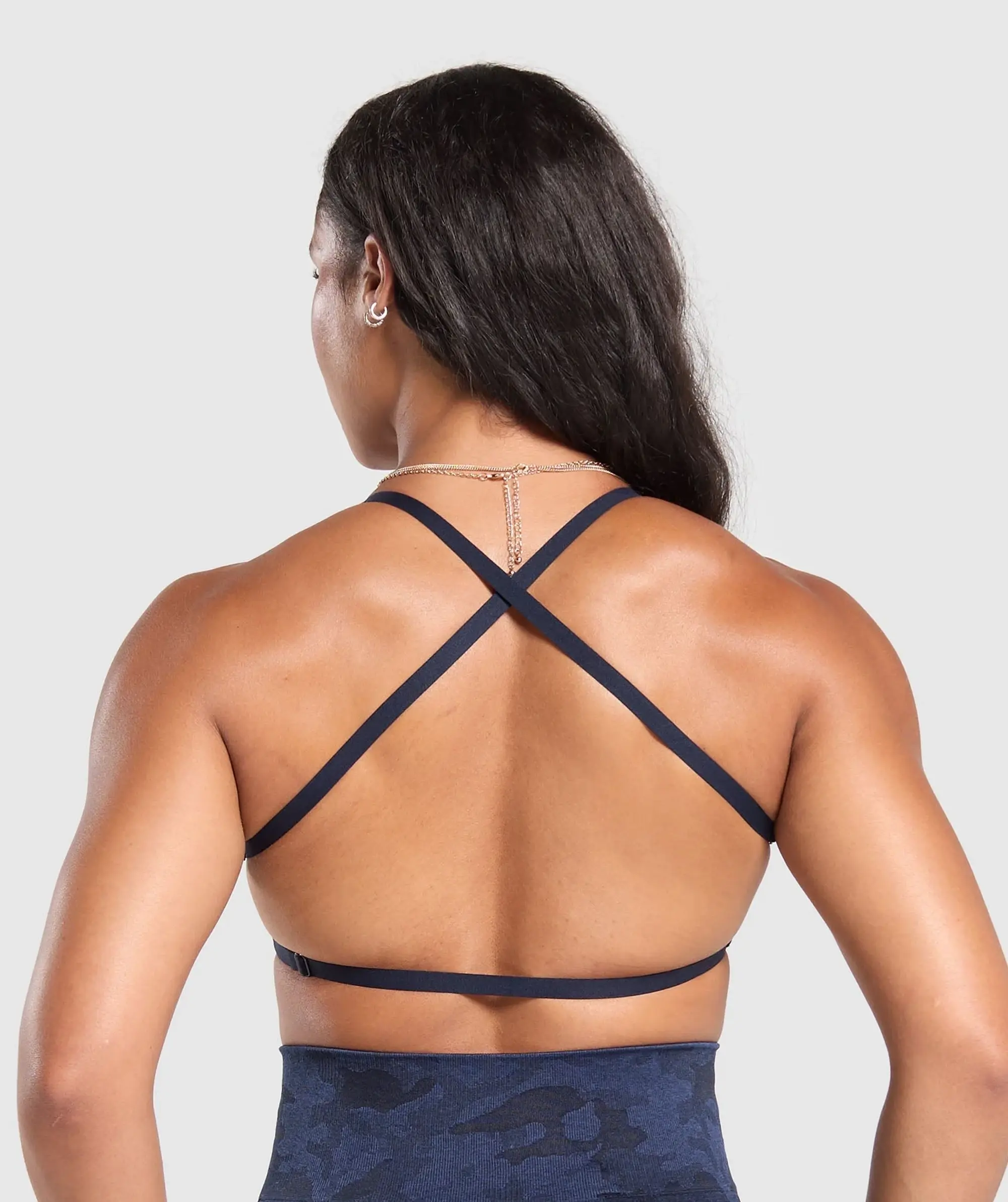  Adapt Camo Cross Back Sports Bra - Midnight Blue/Ash Blue