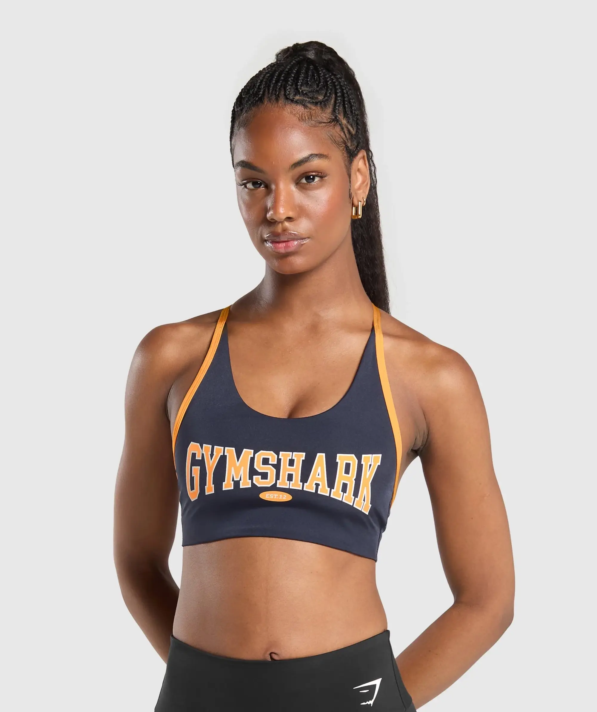  Retro Club Sports Bra - Heavy Blue/Fitness Orange