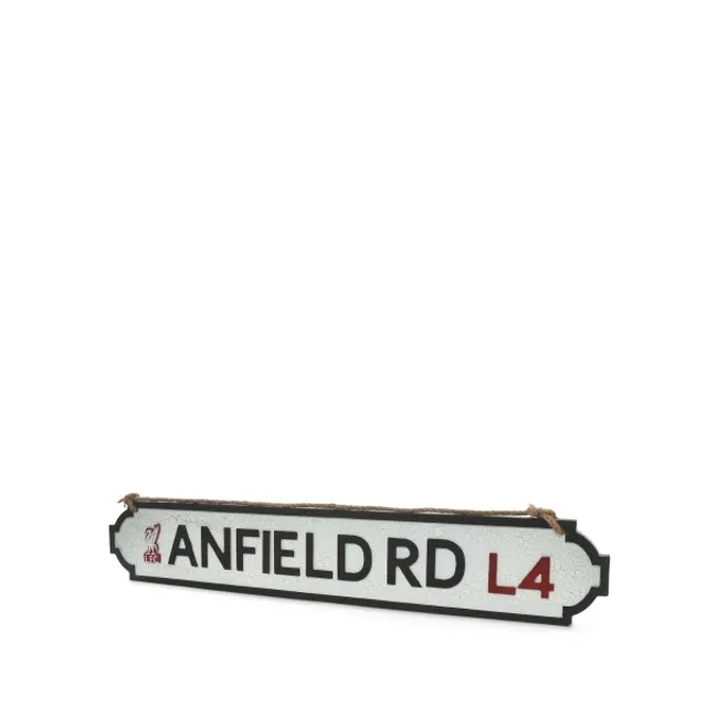 LFC Jumbo Wooden 3D Anfield Road Street Sign | 60103 | FOOTY.COM