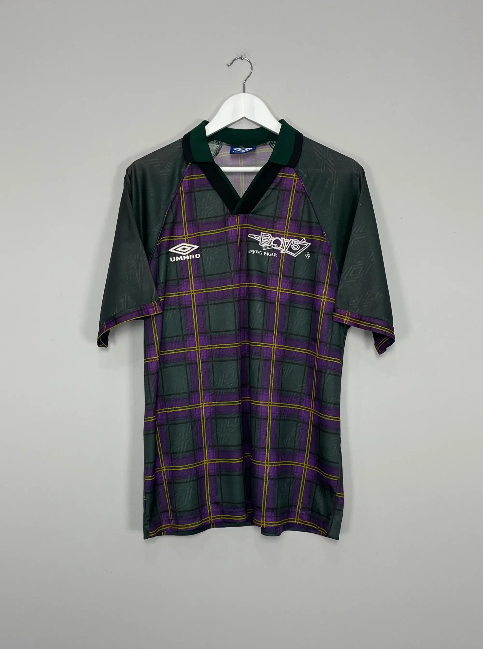 1995/96 TANJONG PAJAR BOYS CLUB #3 TARTAN SHIRT (L) UMBRO | Cult Kits