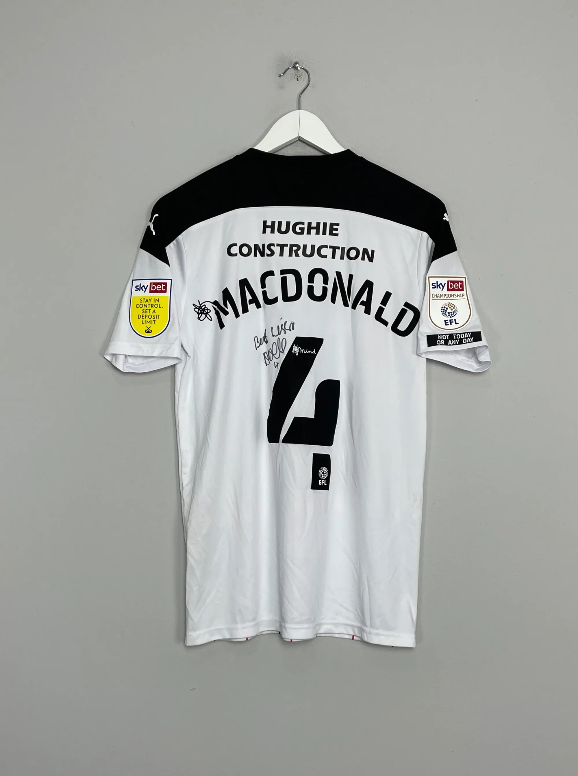 2020/21 ROTHERHAM MACDONALD #20 *MATCH WORN + SIGNED+ AWAY SHIRT (M) PUMA