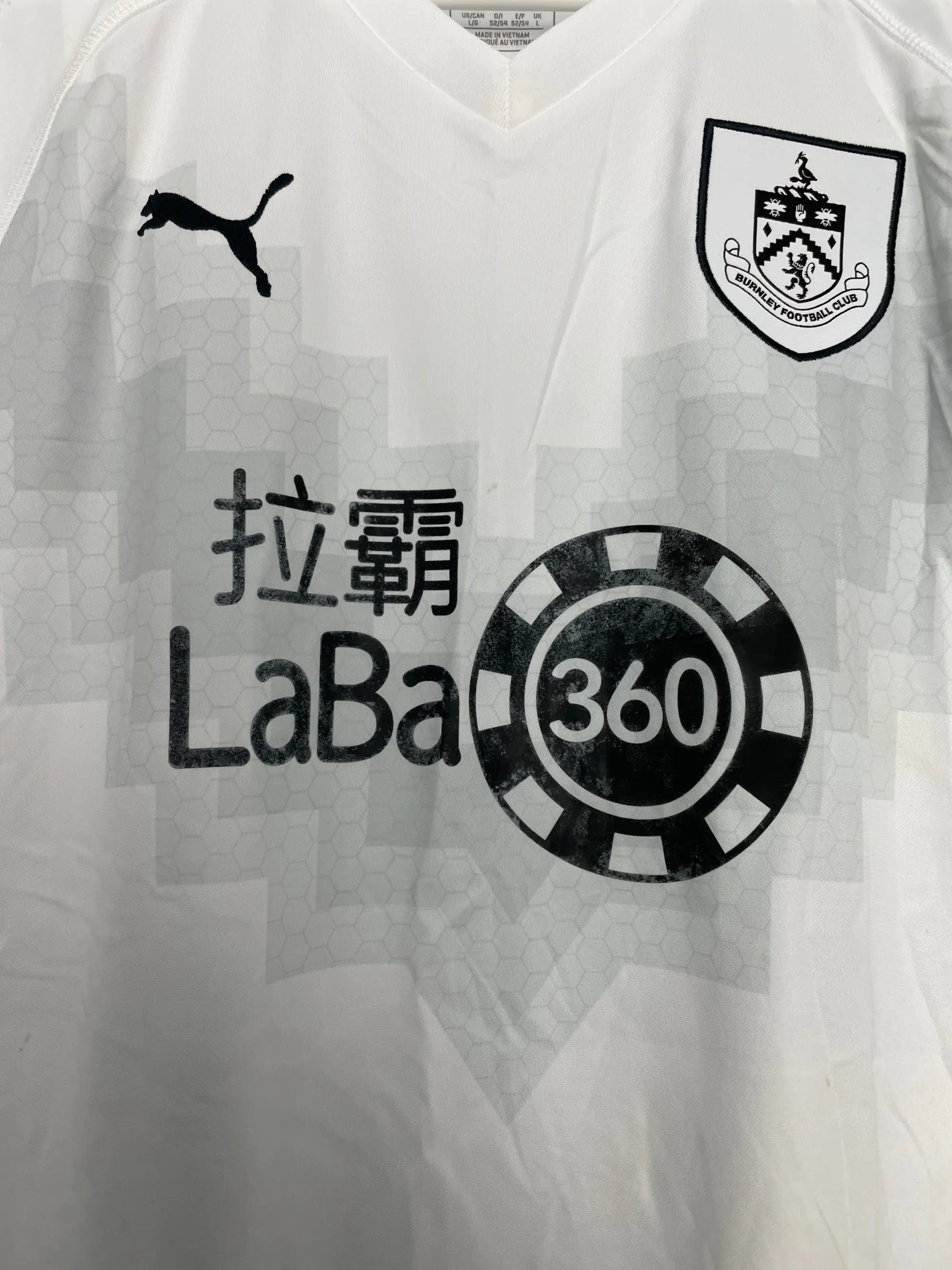 2018/19 BURNLEY TARKOWSKI #5 *MATCH WORN* AWAY SHIRT (L) PUMA
