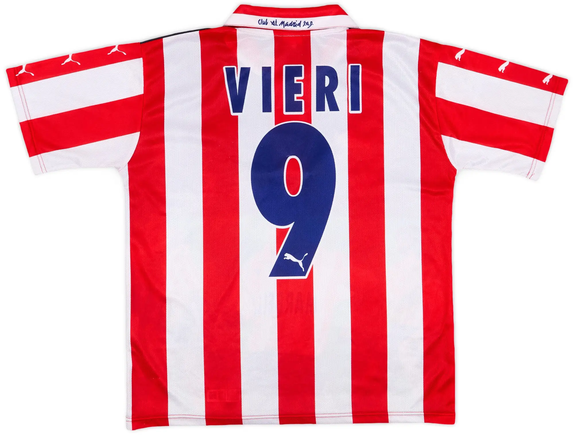 1997-98 Atletico Madrid Puma Graphic Shirt Vieri #9 - 7/10 - (S)