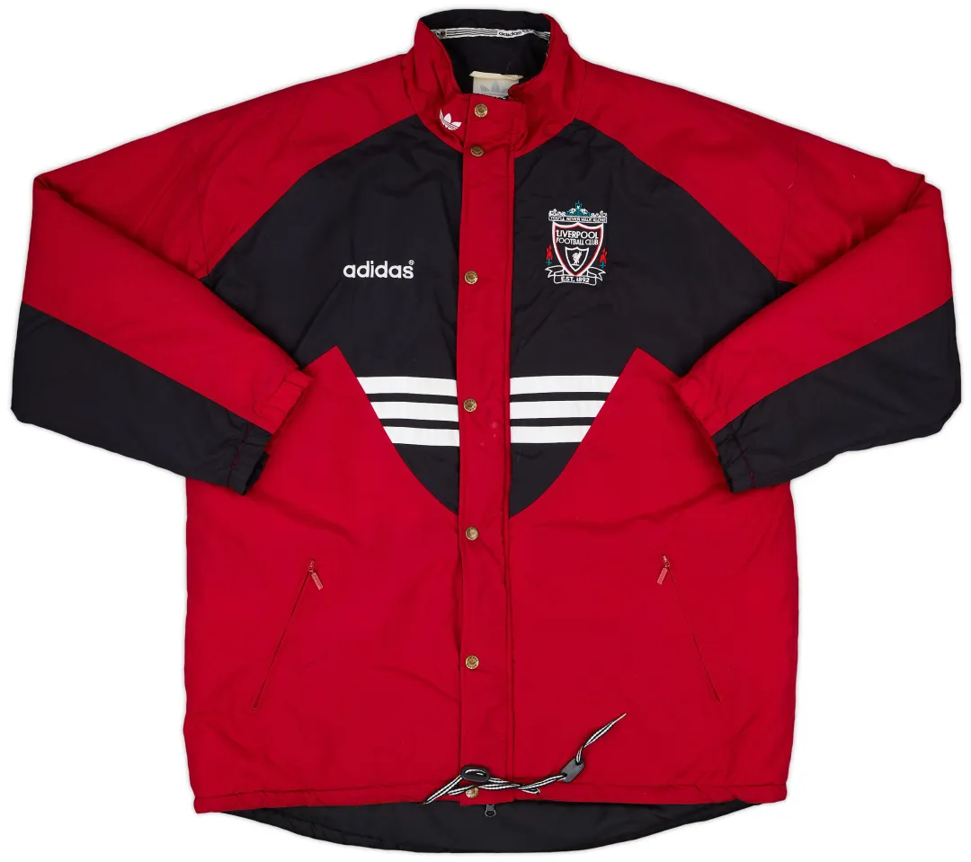 1993-95 Liverpool adidas Padded Bench Coat - 8/10 - (L/XL