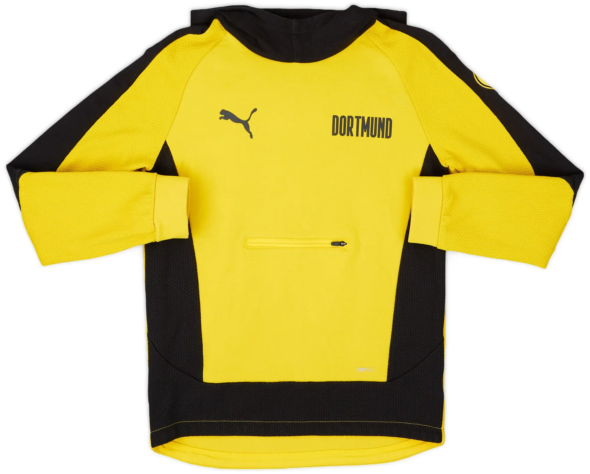 2020-21 Borussia Dortmund Puma Hooded Sweat Top - 8/10 - (L.Boys)