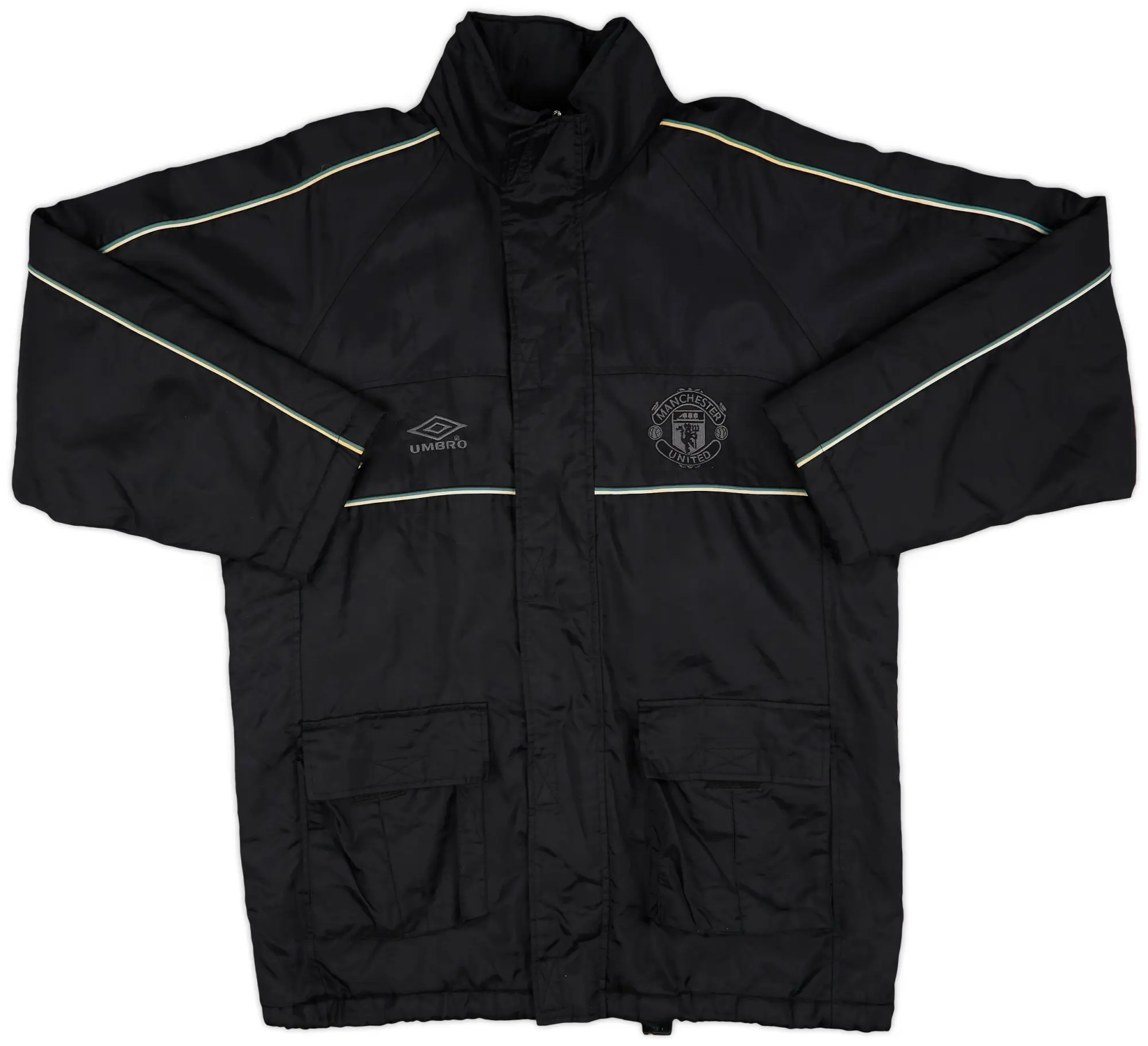 2000-01 Manchester United Umbro Padded Bench Coat - 7/10 - (L)