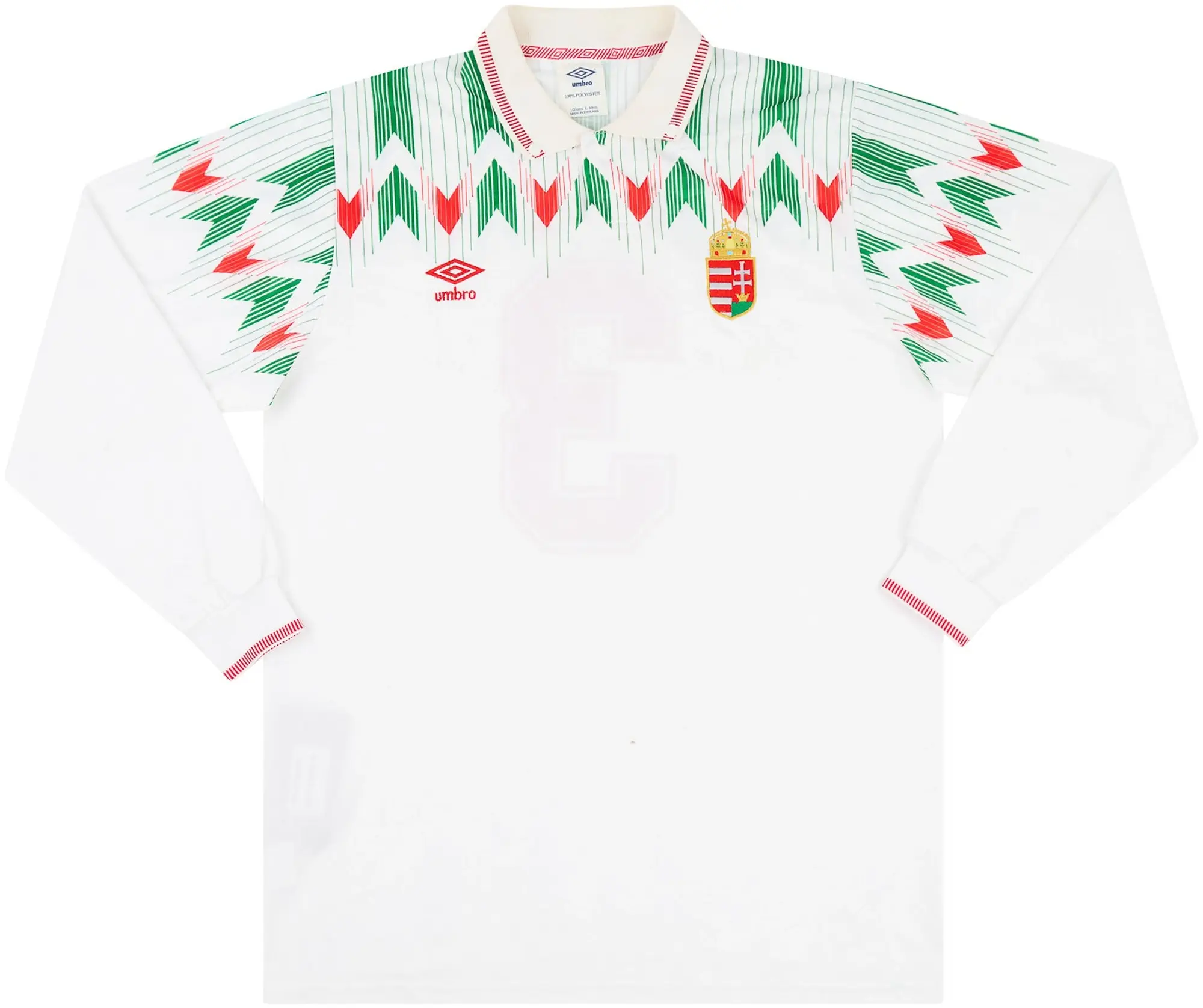 1993 Hungary Match Worn Away L/S Shirt #3 (Csabi) v Ireland