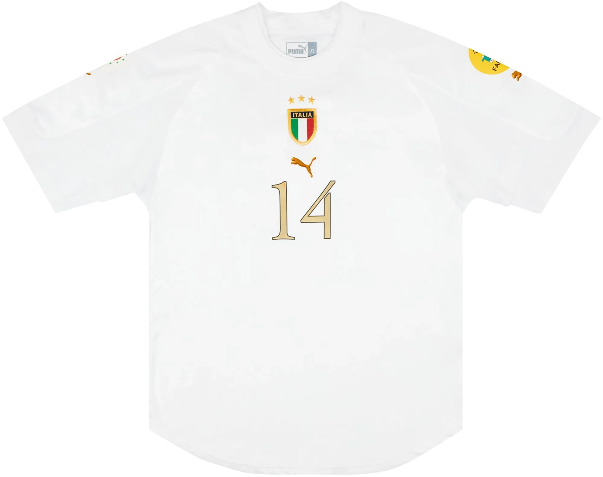 2004 Italy Match Worn European Championship Away Shirt Fiore #14 (v Denmark)