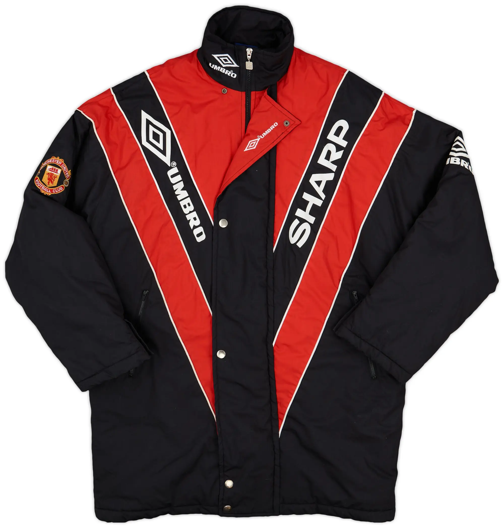 1992-93 Manchester United Umbro Padded Bench Coat - 8/10 - (XL)