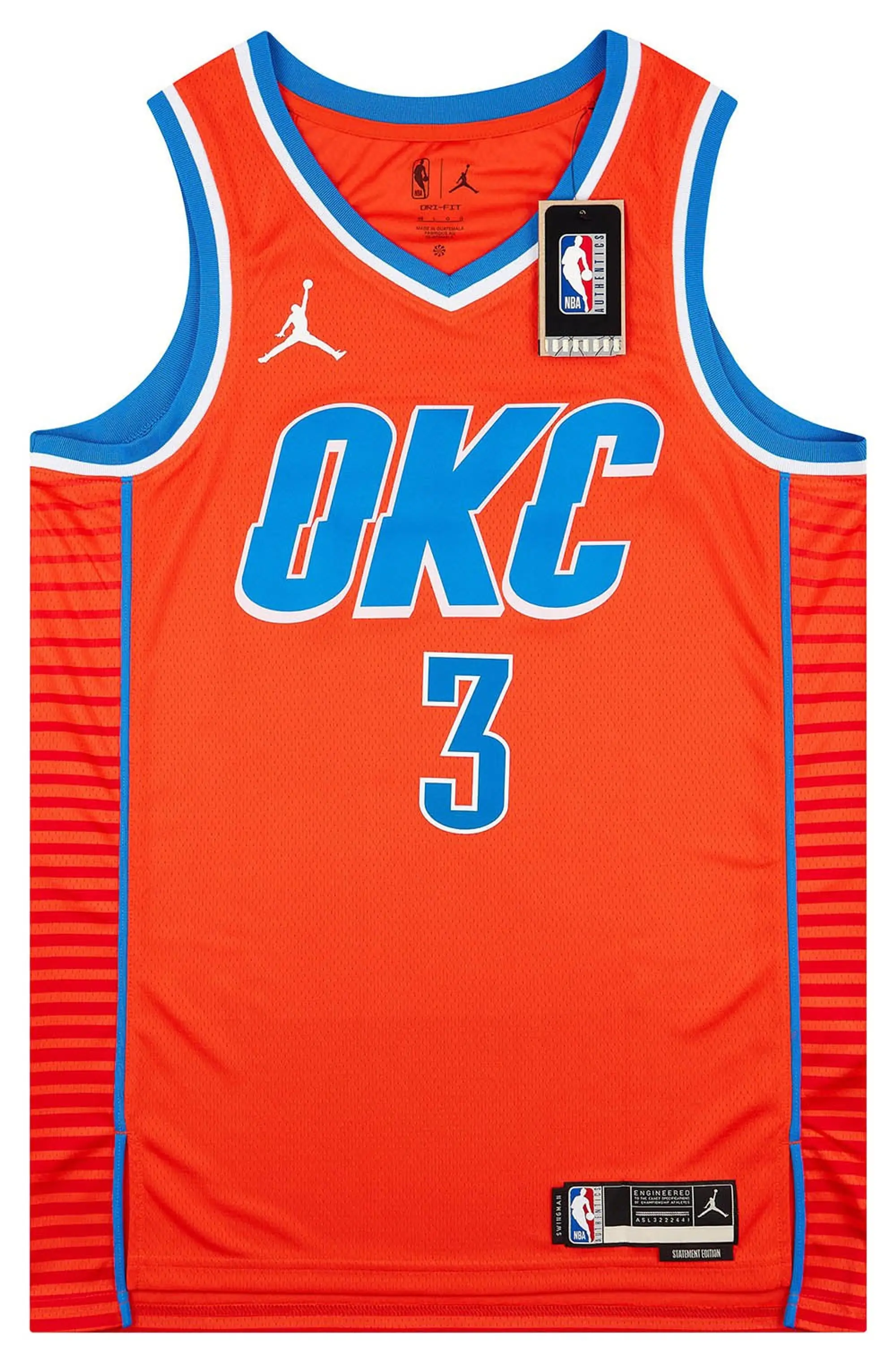 2021-24 Oklahoma City Thunder Giddey #3 Jordan Swingman Alternate Jersey (S)