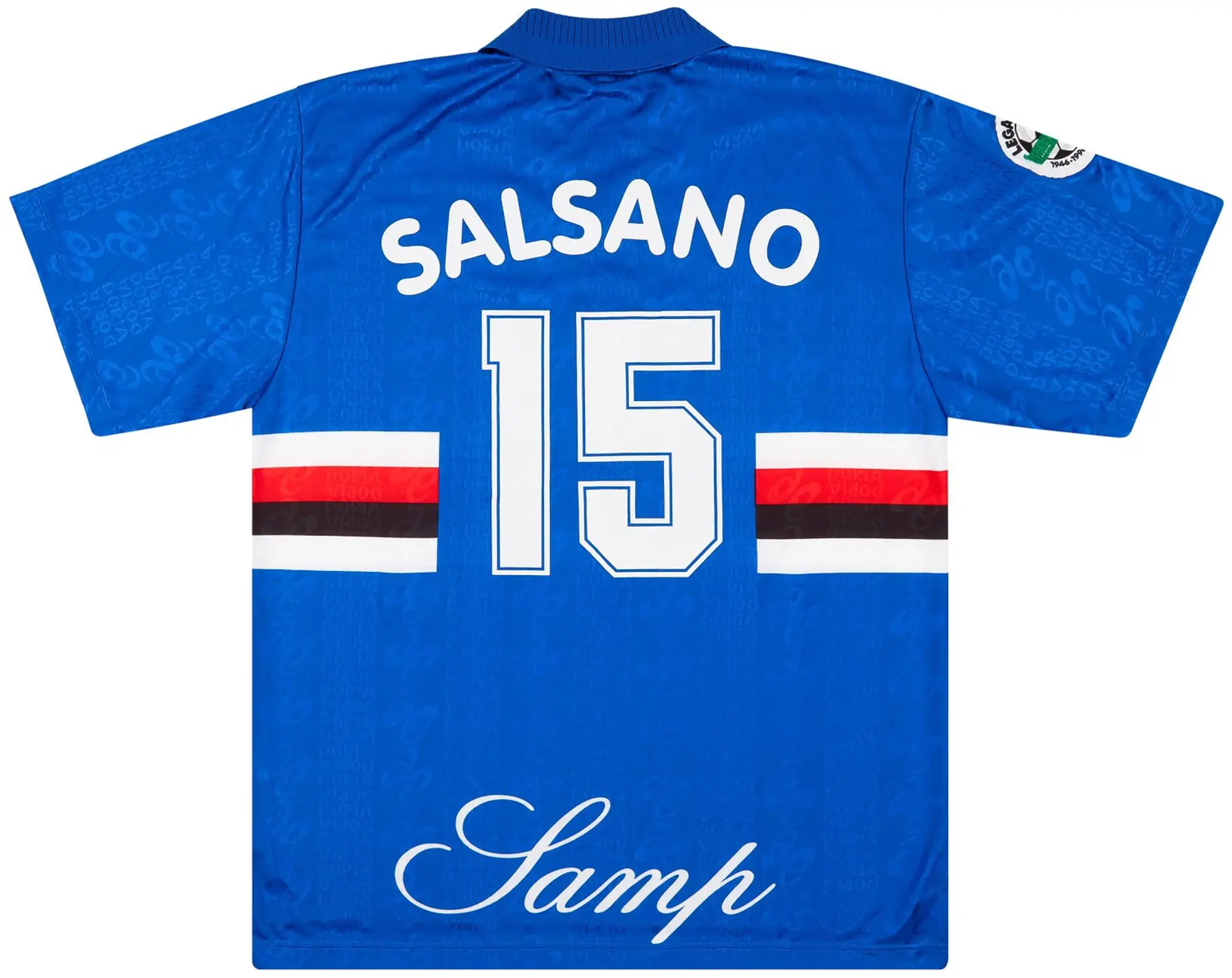 1996-97 Sampdoria Match Worn Home Shirt Salsano #15 (v Roma)