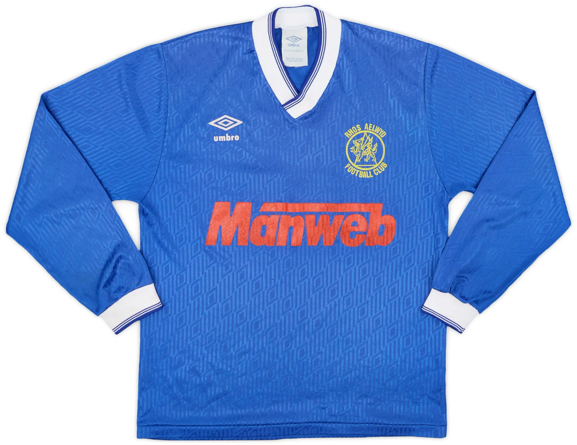1990s Umbro Template L/S Shirt (Rhos Aelwyd) #5 - 8/10 - (S)