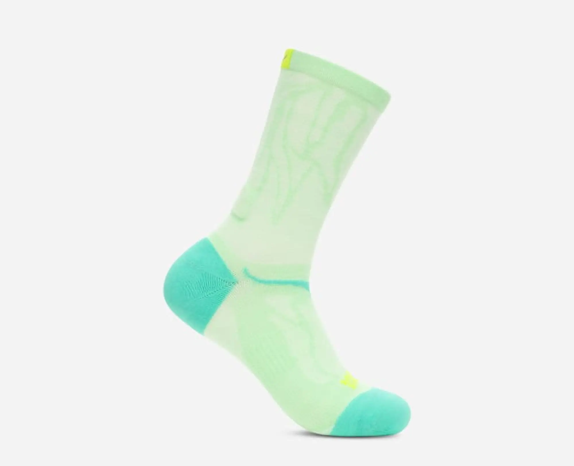 Hoka Clifton Crew Run Sock In Mint Fluorite