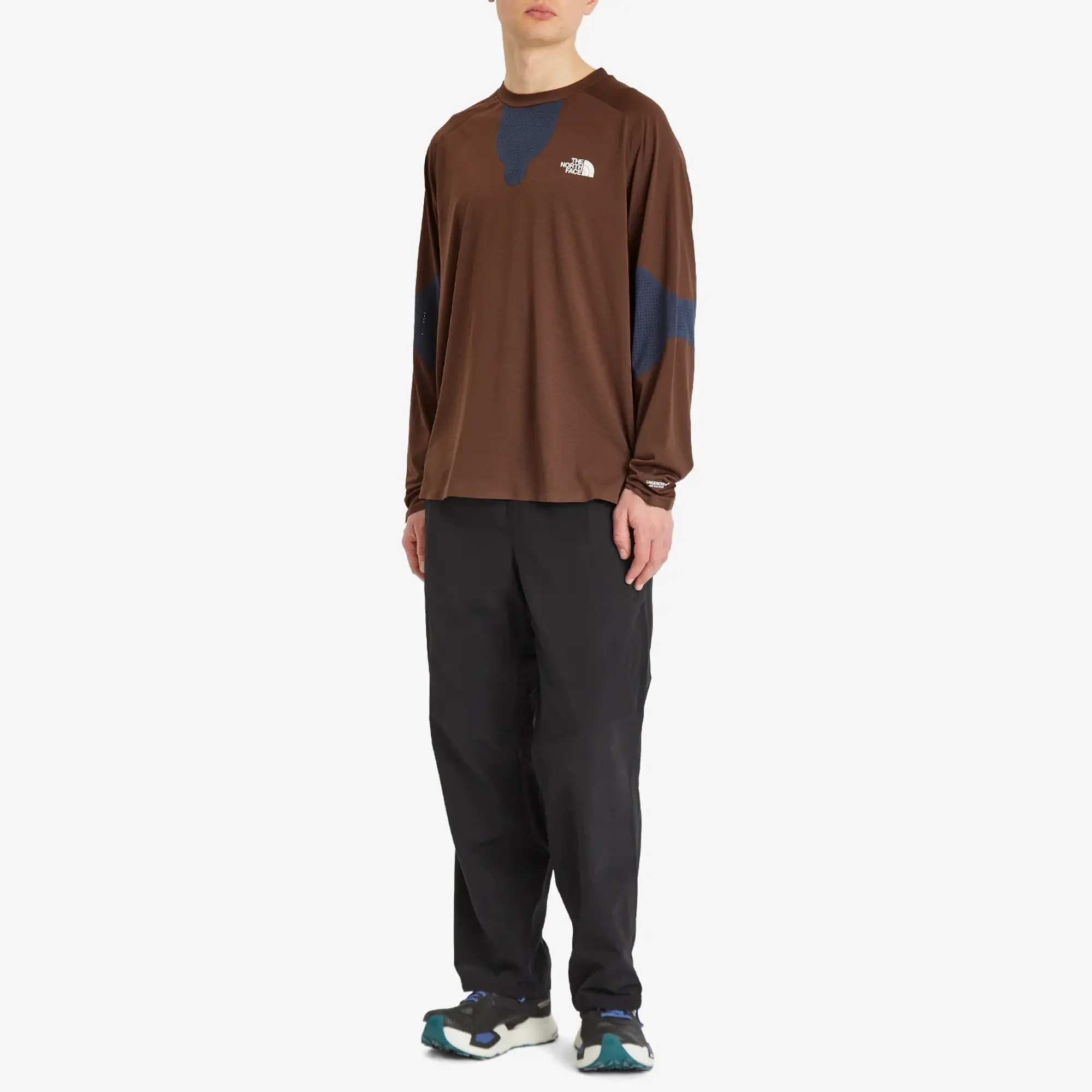 The North Face Men's x Soukuu Hike Perforated Long Sleeve Top Urban Navy/Potting Soil