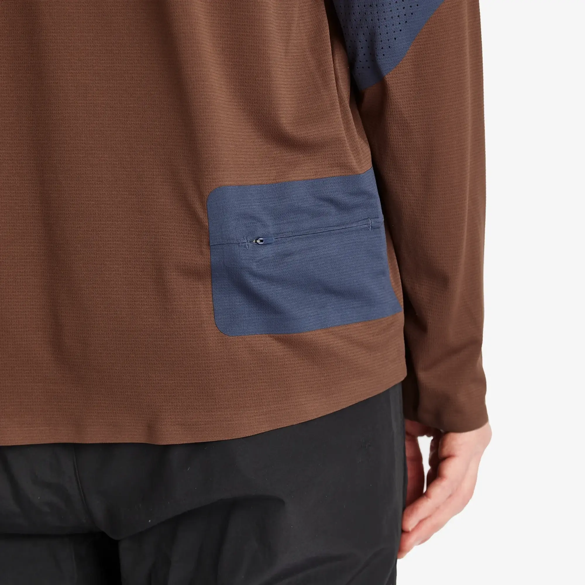 The North Face Men's x Soukuu Hike Perforated Long Sleeve Top Urban Navy/Potting Soil