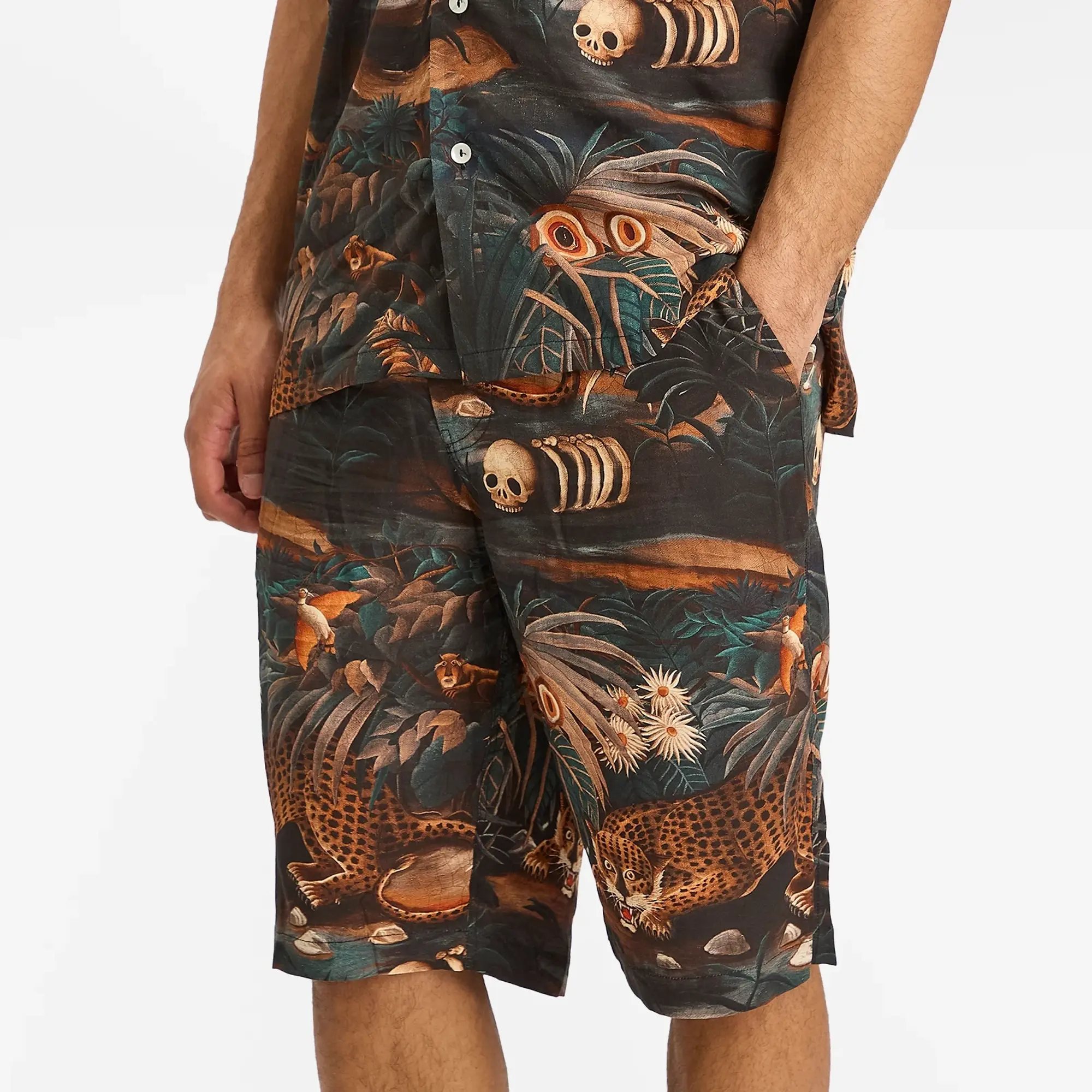 Endless Joy Men's Leopard Jungle Shorts Multi