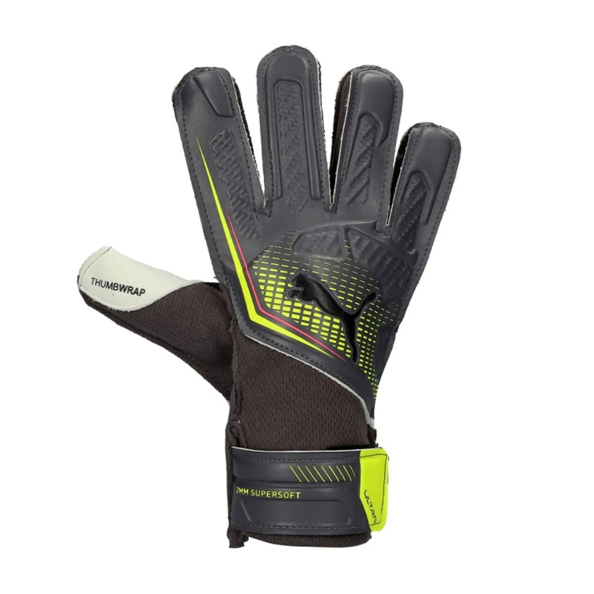 PUMA Ultra Play Rc Goalkeeper Gloves, Matte Aged Silver/Yellow Alert