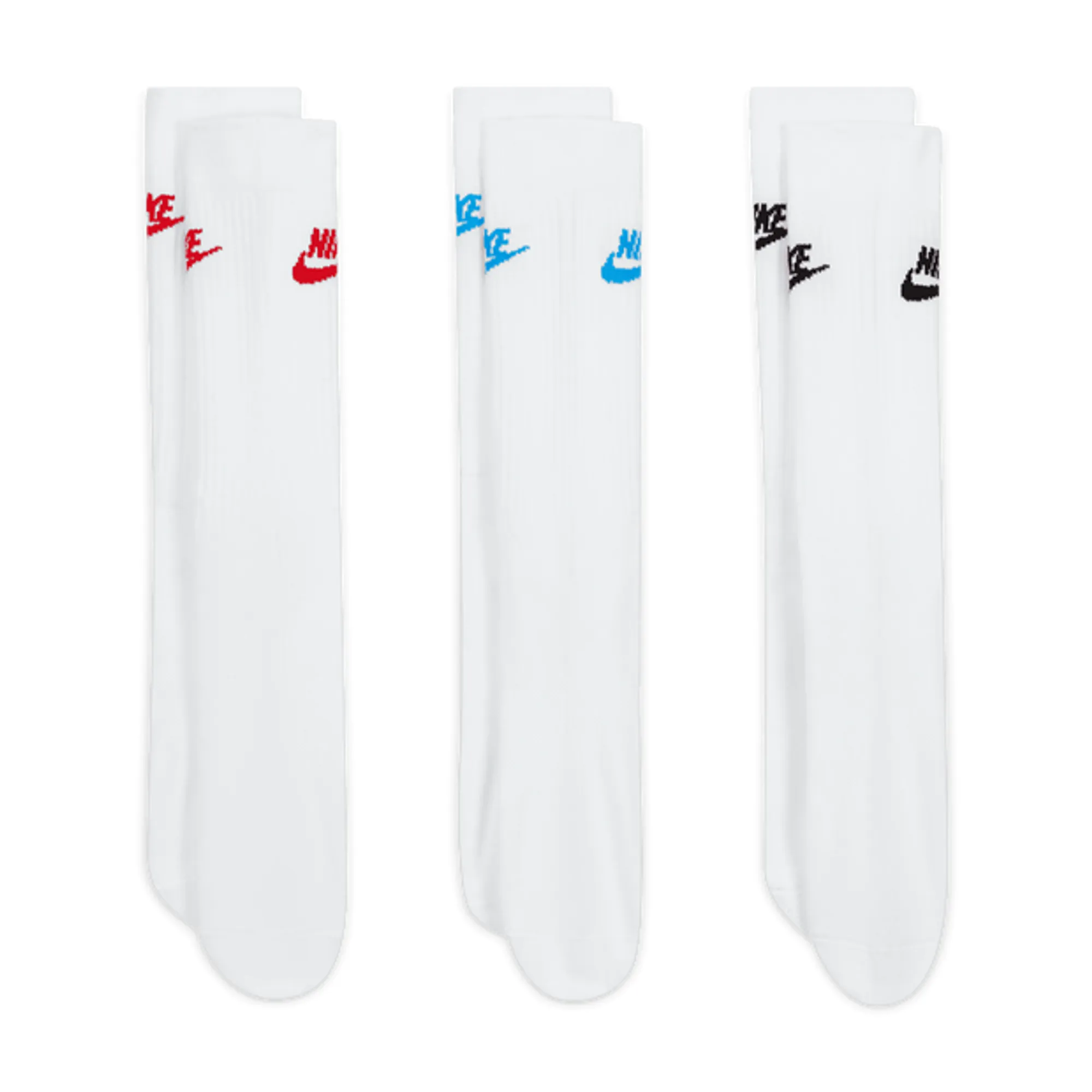 Nike Everyday Essential Crew 3 Pack Unisex Socks - Red