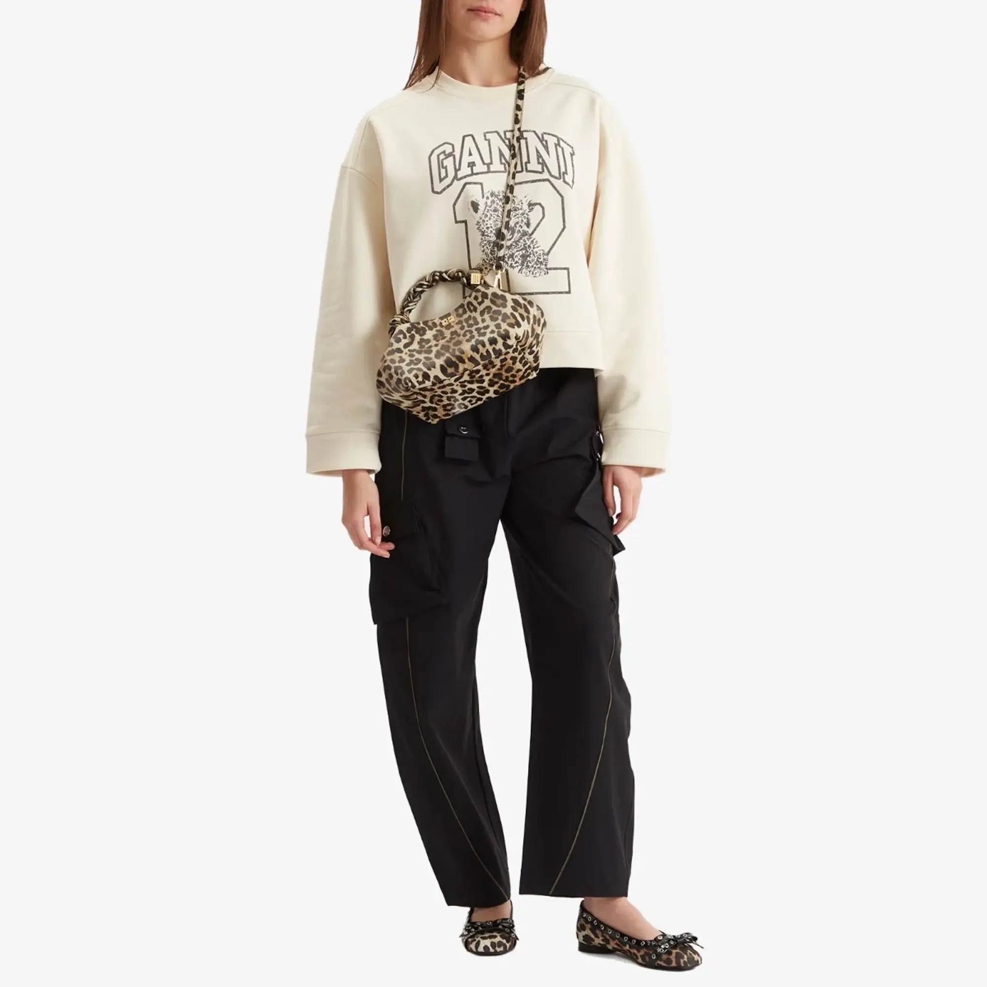 GANNI Women's Heavy Terry Drop Shoulder Sweat Presented by END. Antique White