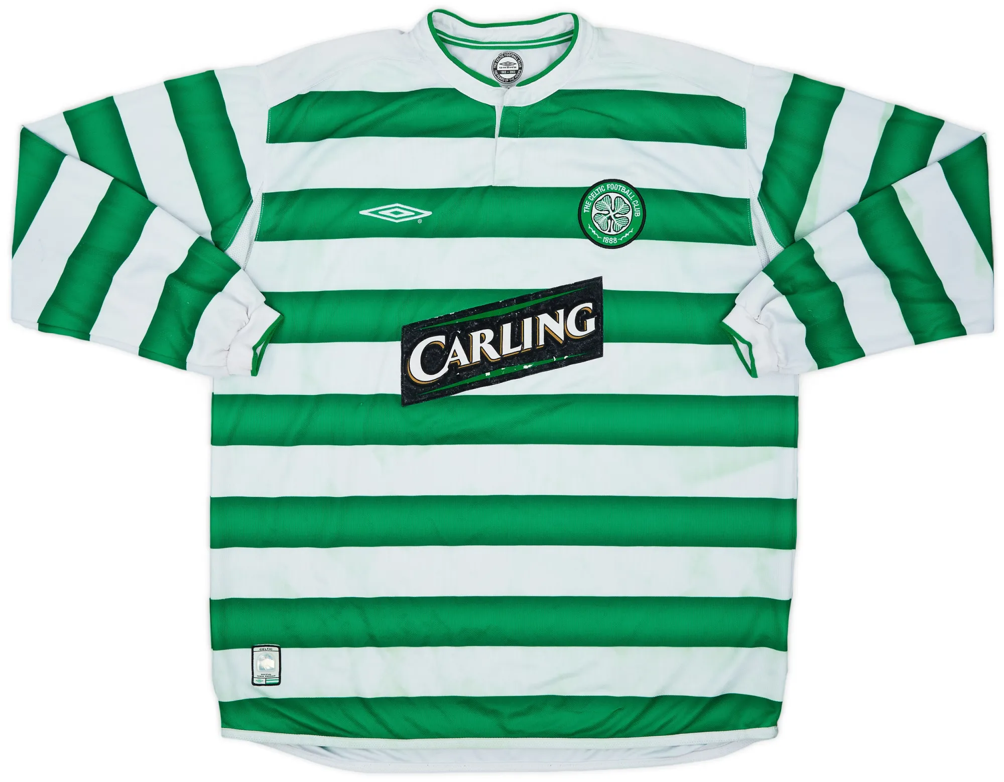 セルティックCeltic FC Umbro シャツ 緑 白のストライプ Available ✓ Celtic F.C. 1999-2001 Umbro home shirt with the NTL