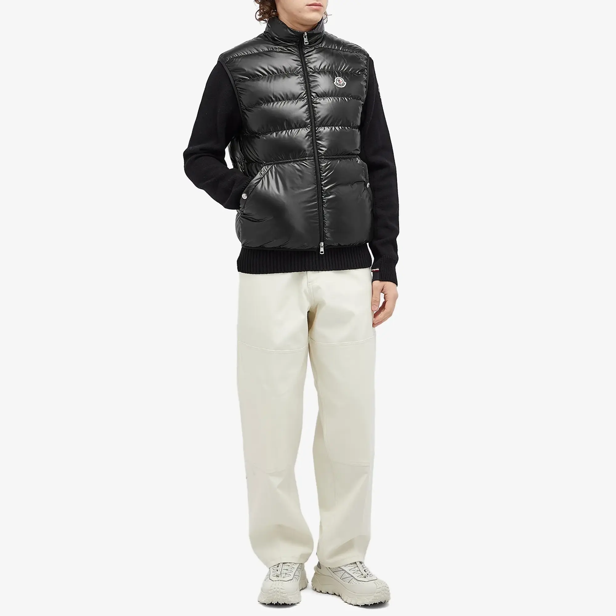 Moncler Men's Aube High Shine Vest Black