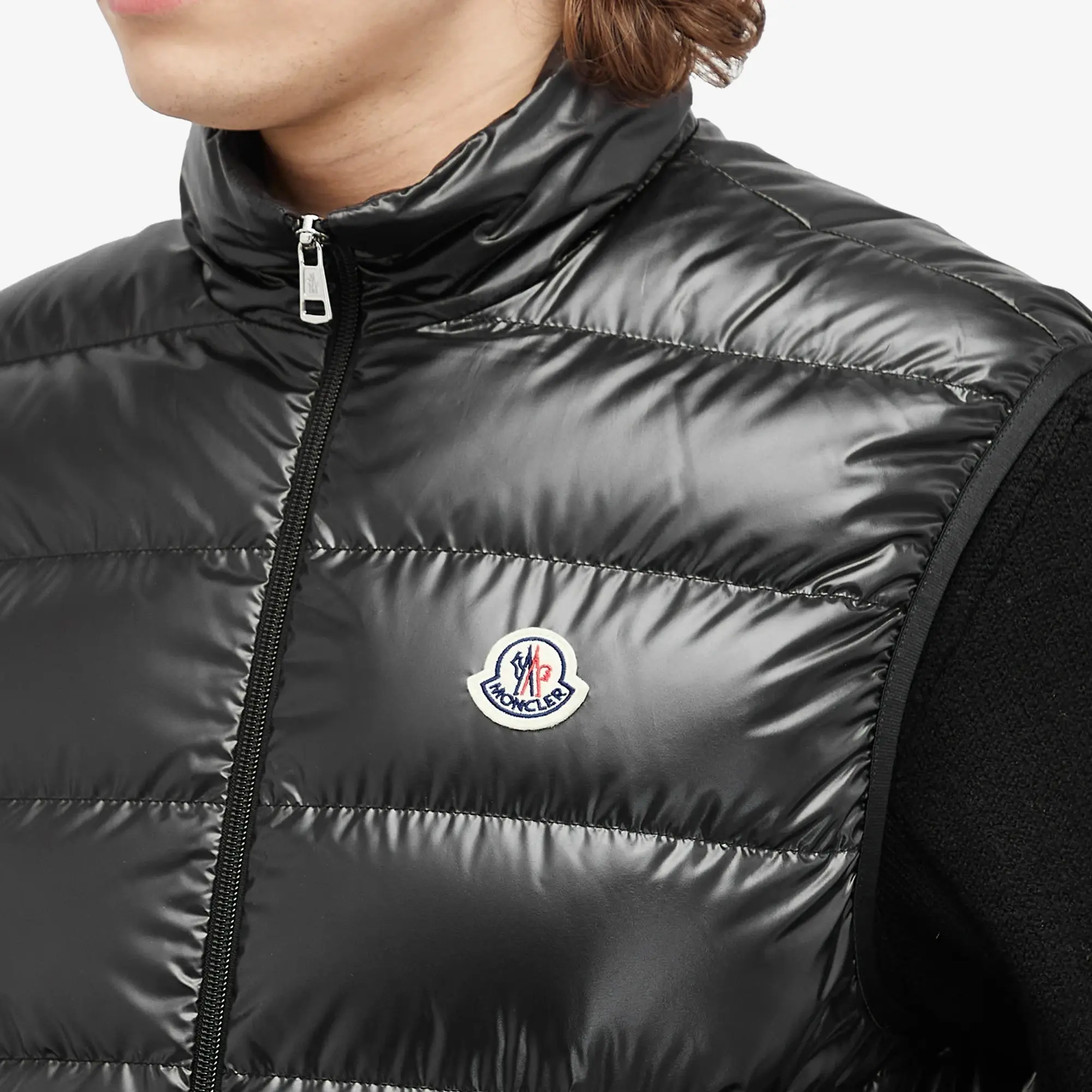 Moncler Men's Aube High Shine Vest Black