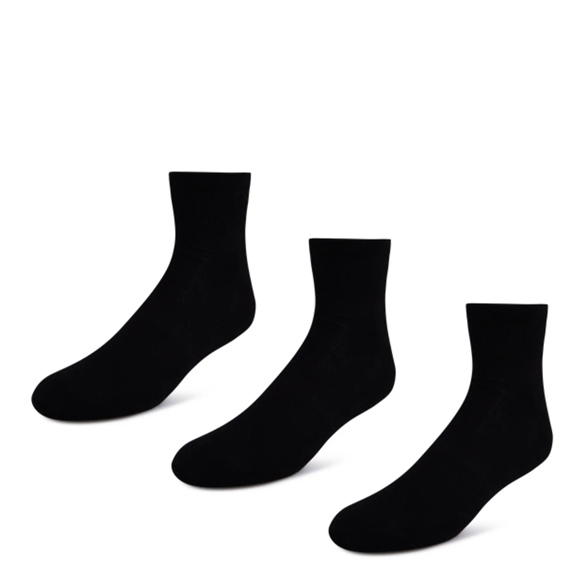 Foot Locker 3 Pack Active Dry Quarter Unisex Socks - Black